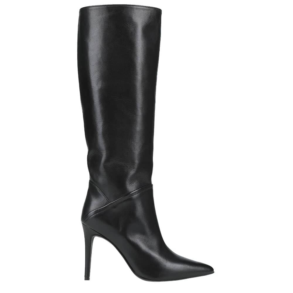 stivali artigianali in pelle made in italy tacco alto neri