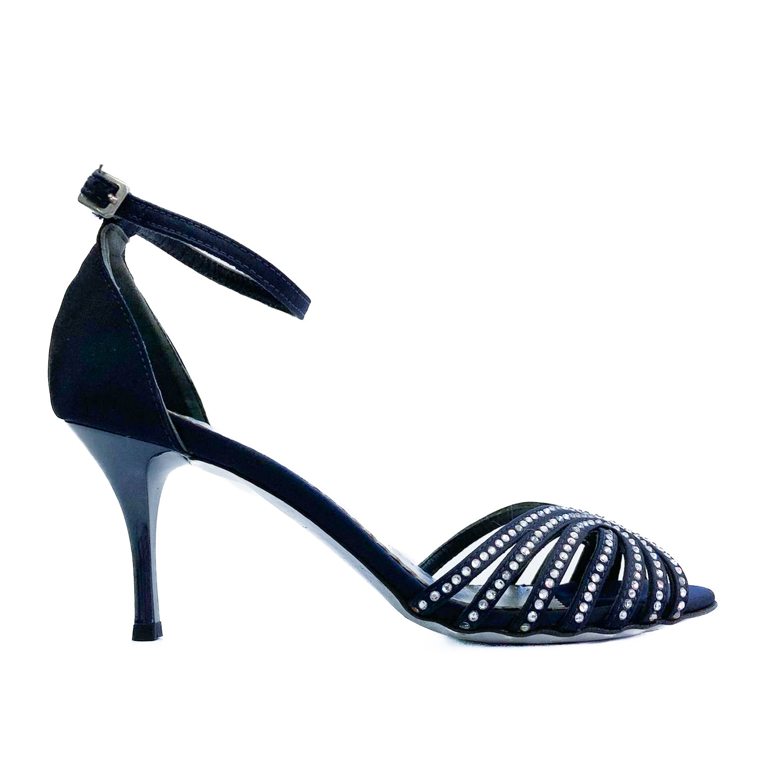 APRIL-sandalo-vista-laterale-singola-raso-blu-swaroski