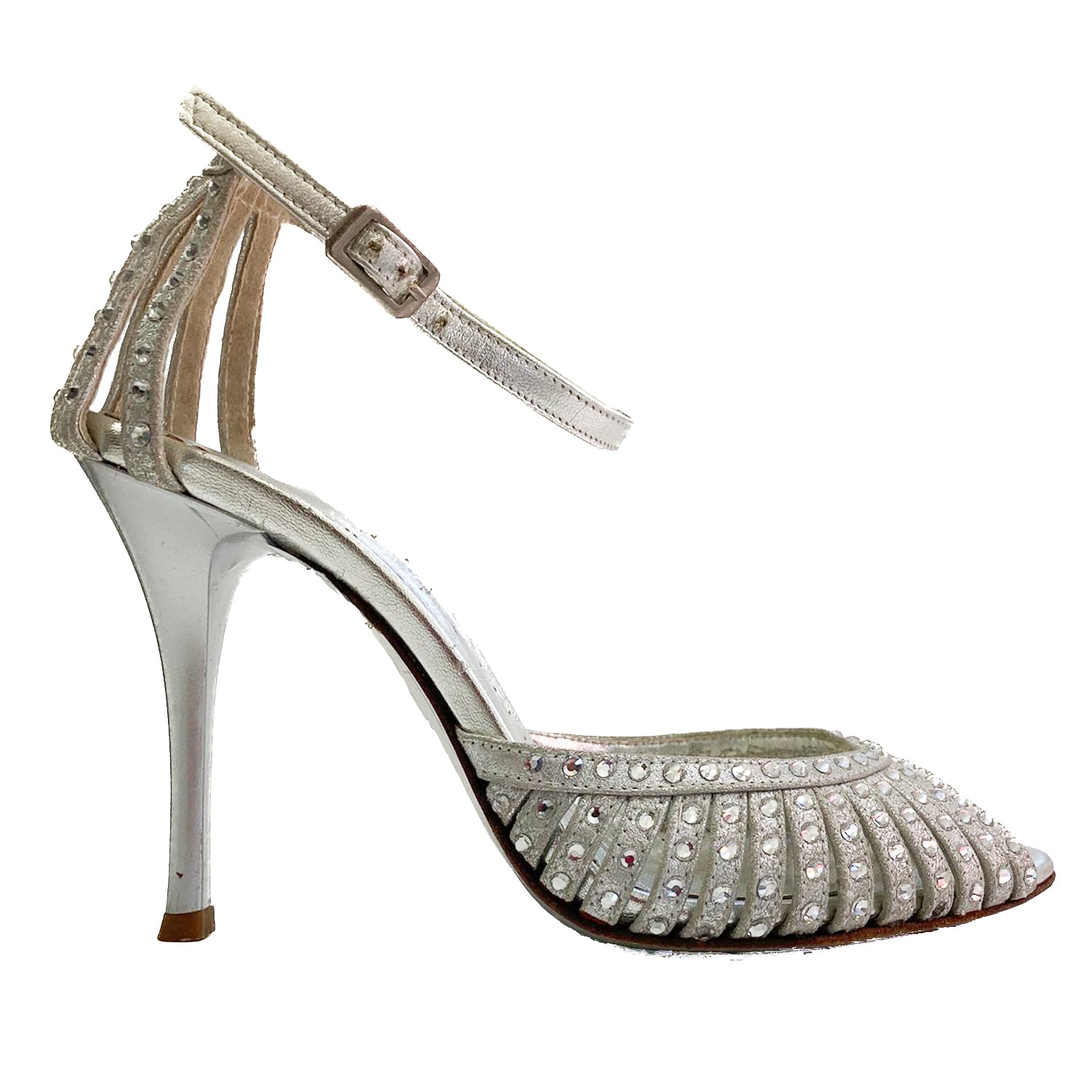 MEL-sandalo-vista-laterale-singola-saten-argento-swarovski