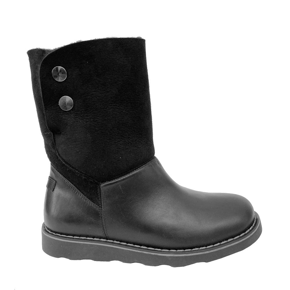 ALONA-stivaletto-tipo-UGG-vista-laterale-singola-vitello-montone-nero