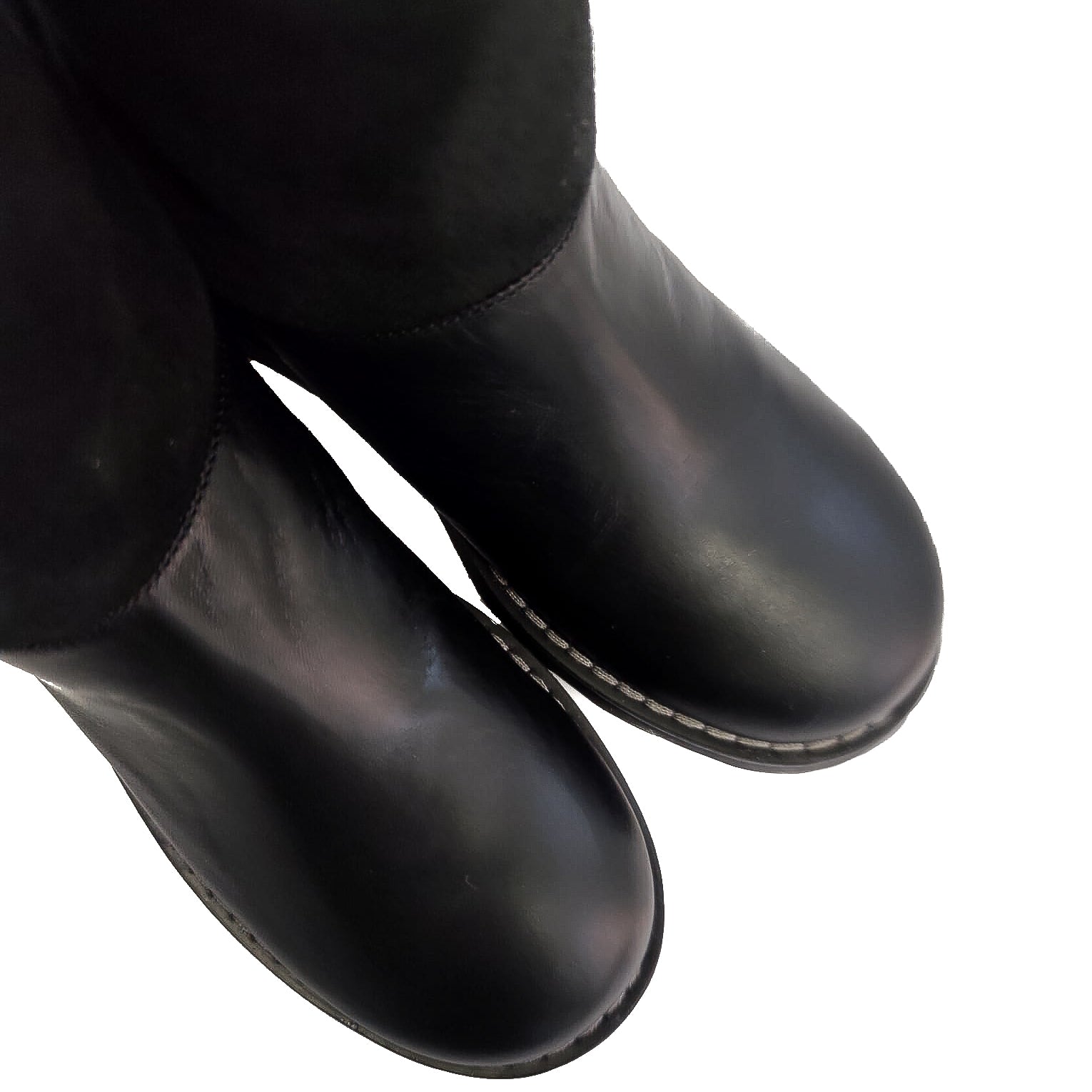 ALONA-stivaletto-tipo-UGG-vista-punta-paio-vitello-montone-nero