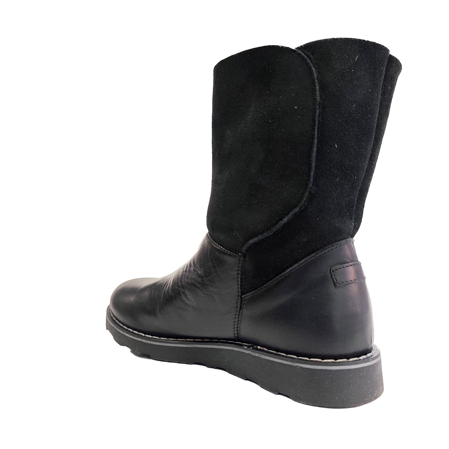 ALONA-stivaletto-tipo-UGG-vista-tallone-singola-vitello-montone-nero
