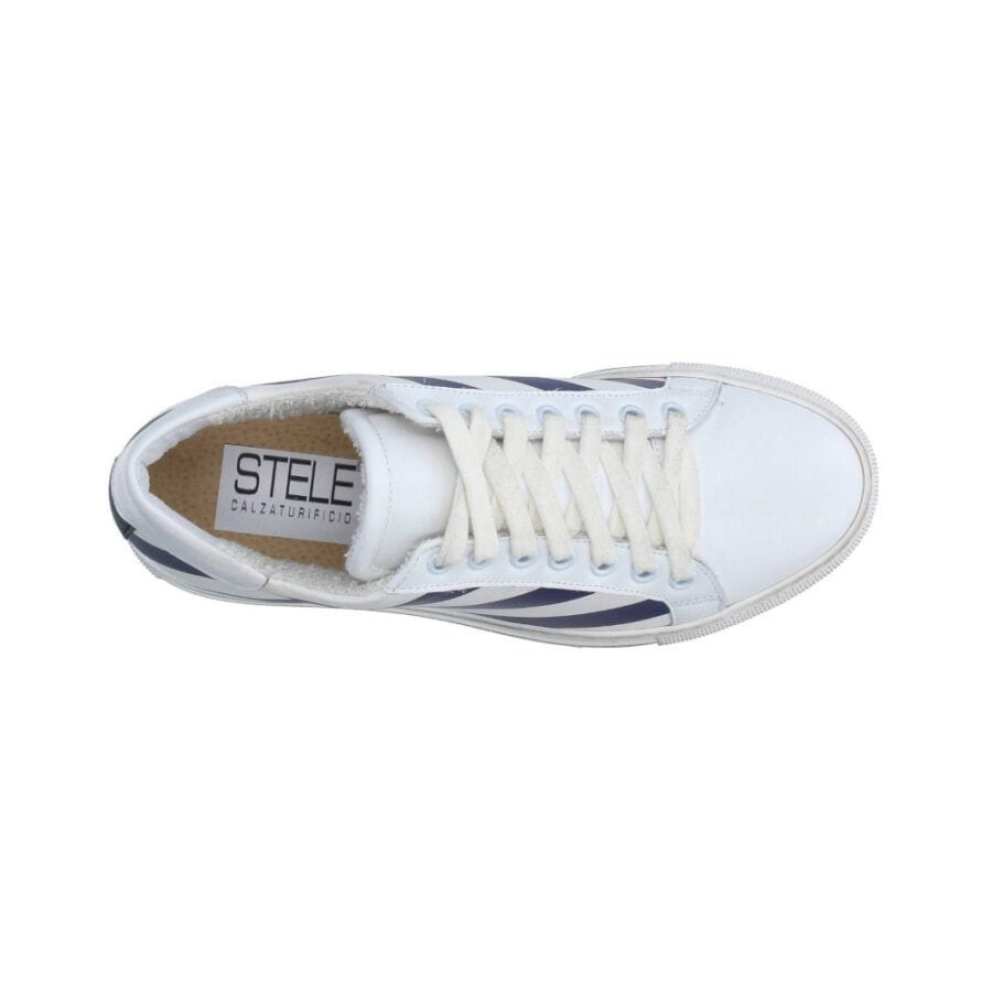 Bodrum-vitello-Bianco-Righe-Blu-vista-sopra-made-in-italy