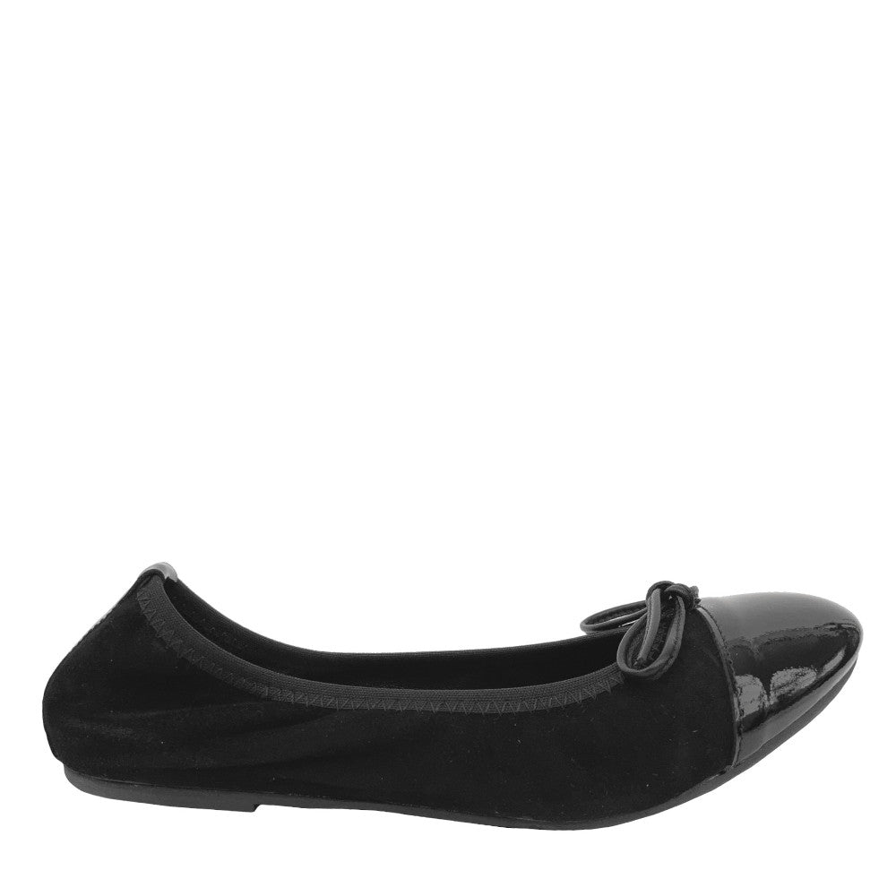 ANTONIETTE-ballerina-vista-laterale-camoscio-vernice-nera