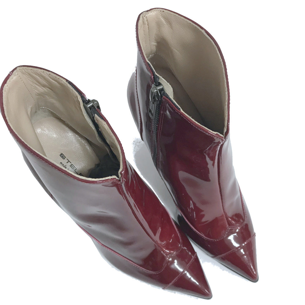 DALILA-stivaletto-tronchetto-vista-punta-sopra-paio-vernice-bordeaux