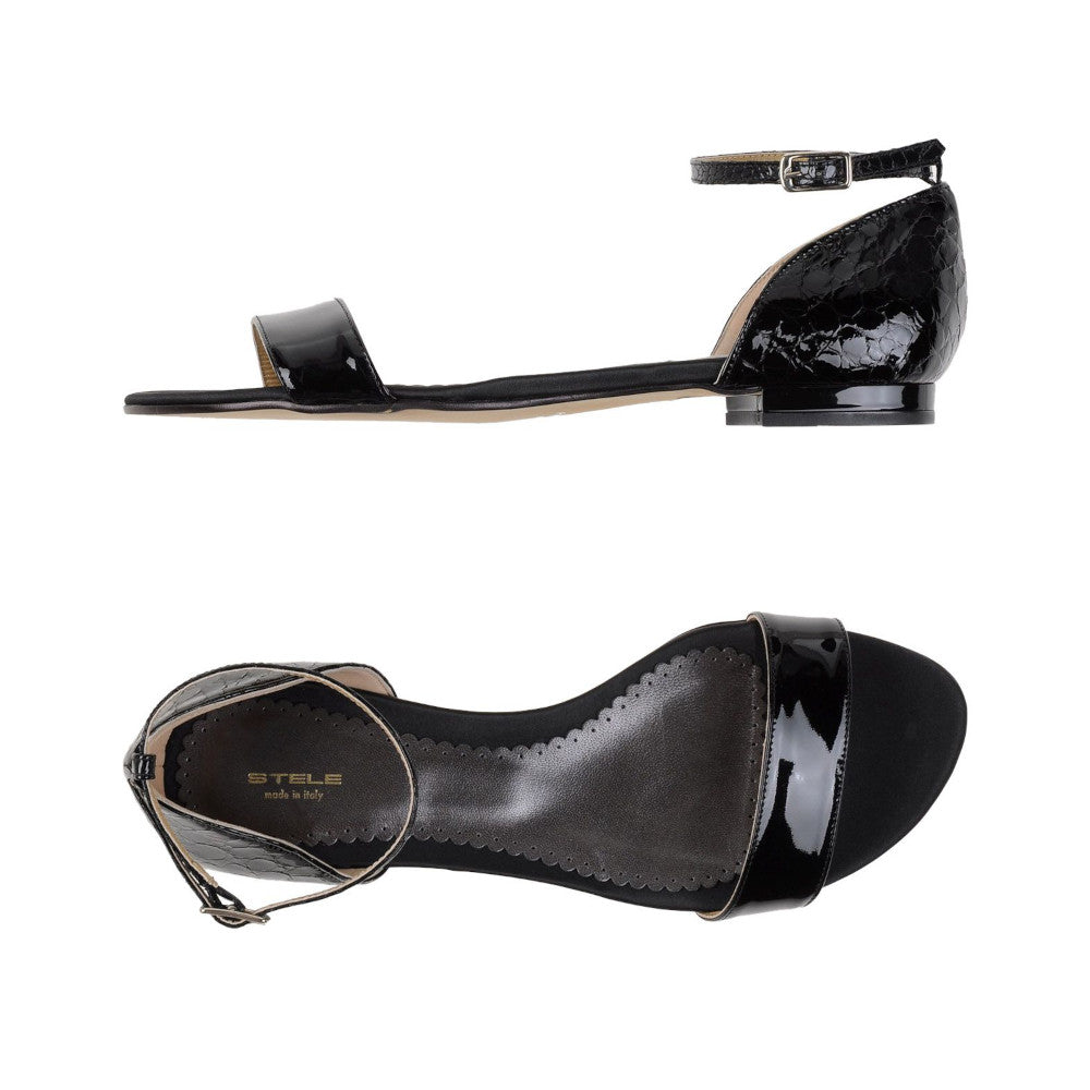 LOANA-sandalo-basso-vista-sopra-e-laterale-paio-vernice-cocco-nero