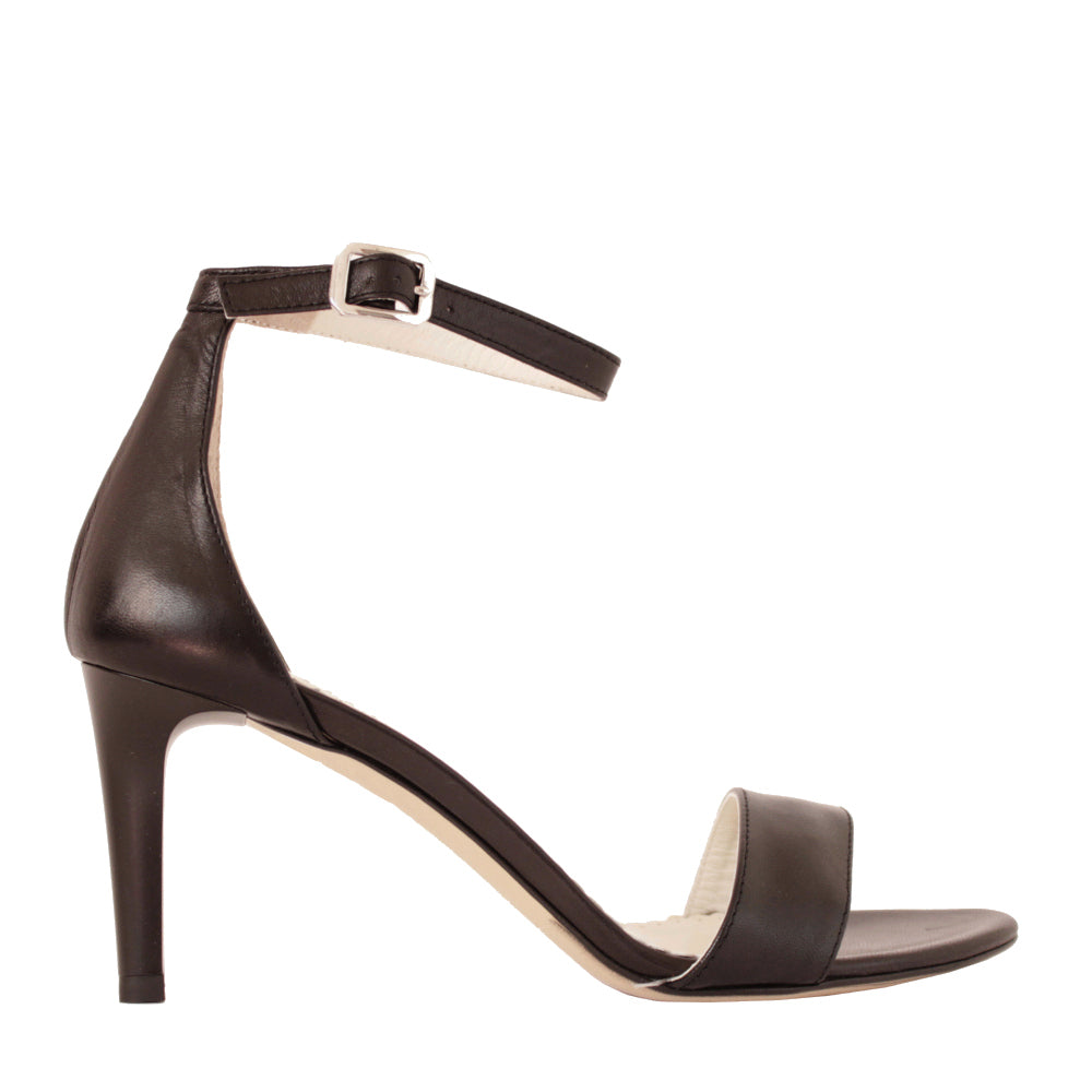 Alexane Made in Italy women's sandals by STELE CALZATURIFICIO black leather high heel ankle strap