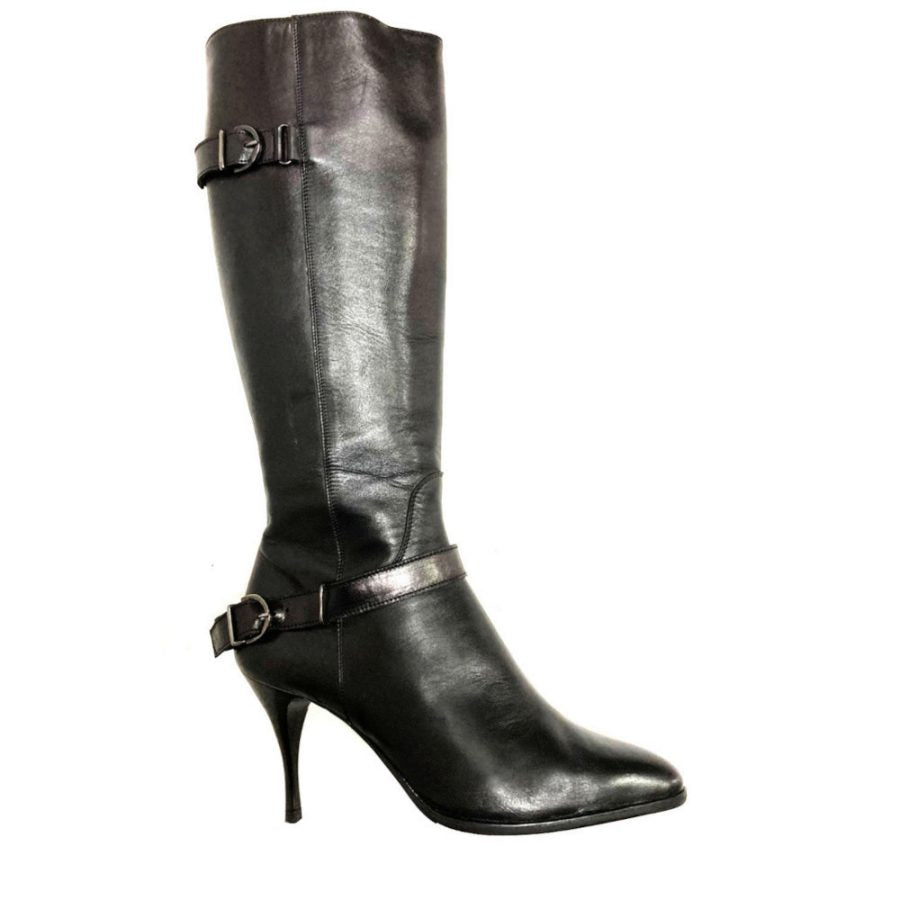 INMACULADA-stivale-vista-laterale-singola-vitello-nero