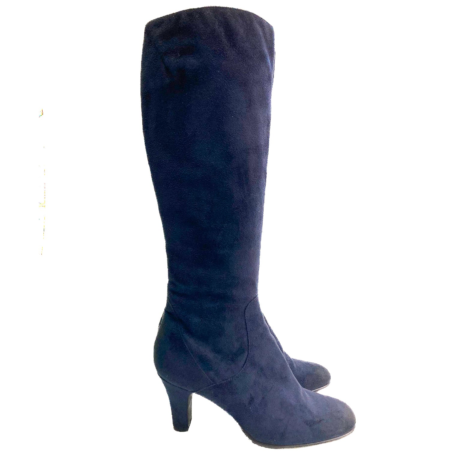 ZAIDA-stivale-gambale-elasticizzato-vista-laterale-paio-camoscio-stretch-blu