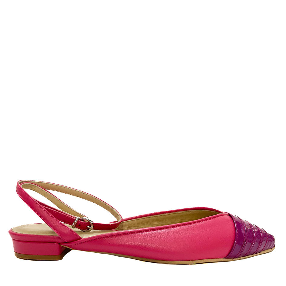 MEGAN-slingback-ballerina-vista-laterale-nappa-fucsia-vernice-viola