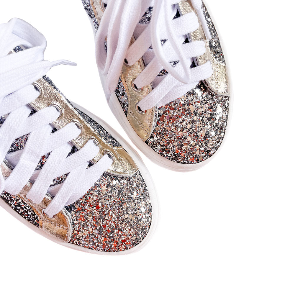 DUBLINO-sneakers-vista-punta-sopra-vicine-laminato-platino-glitter-argento