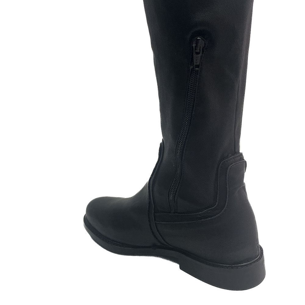 VALENCIA-stivale-alto-tallone-singolo-vicino-vitello-stretch-nero