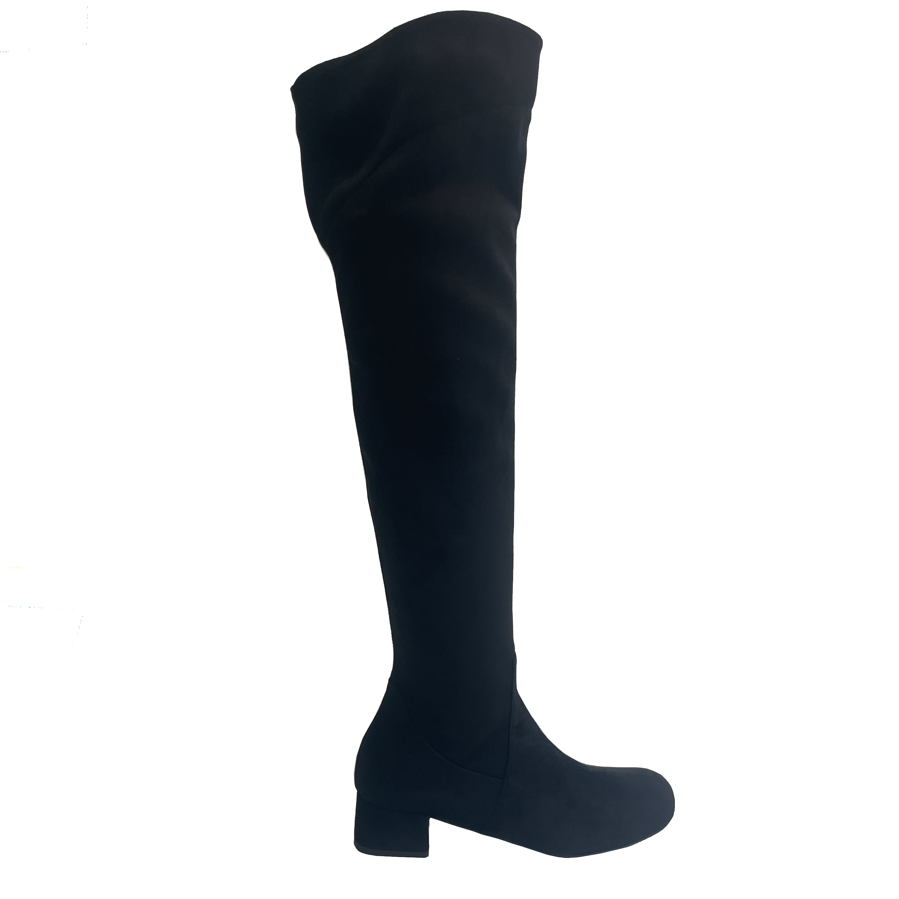 CORRIDONIA-stivale-alto-vista-laterale-camoscio-stretch-nero