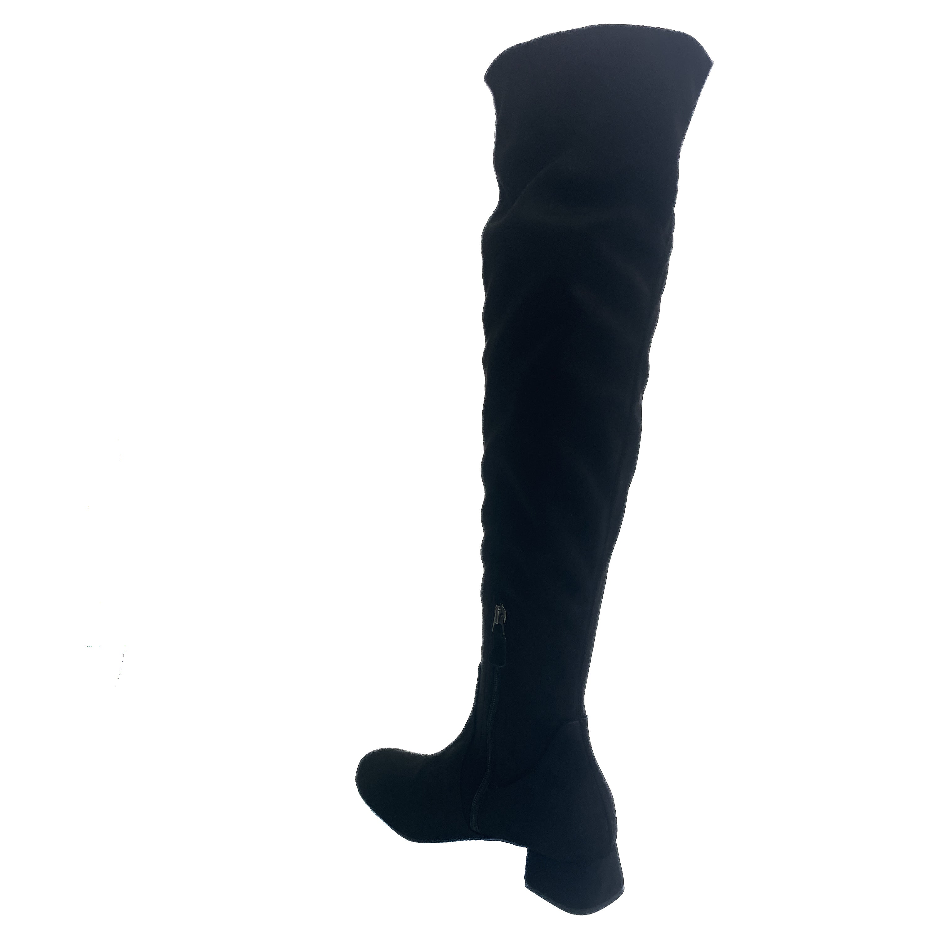 CORRIDONIA-stivale-alto-vista-tallone-camoscio-stretch-nero