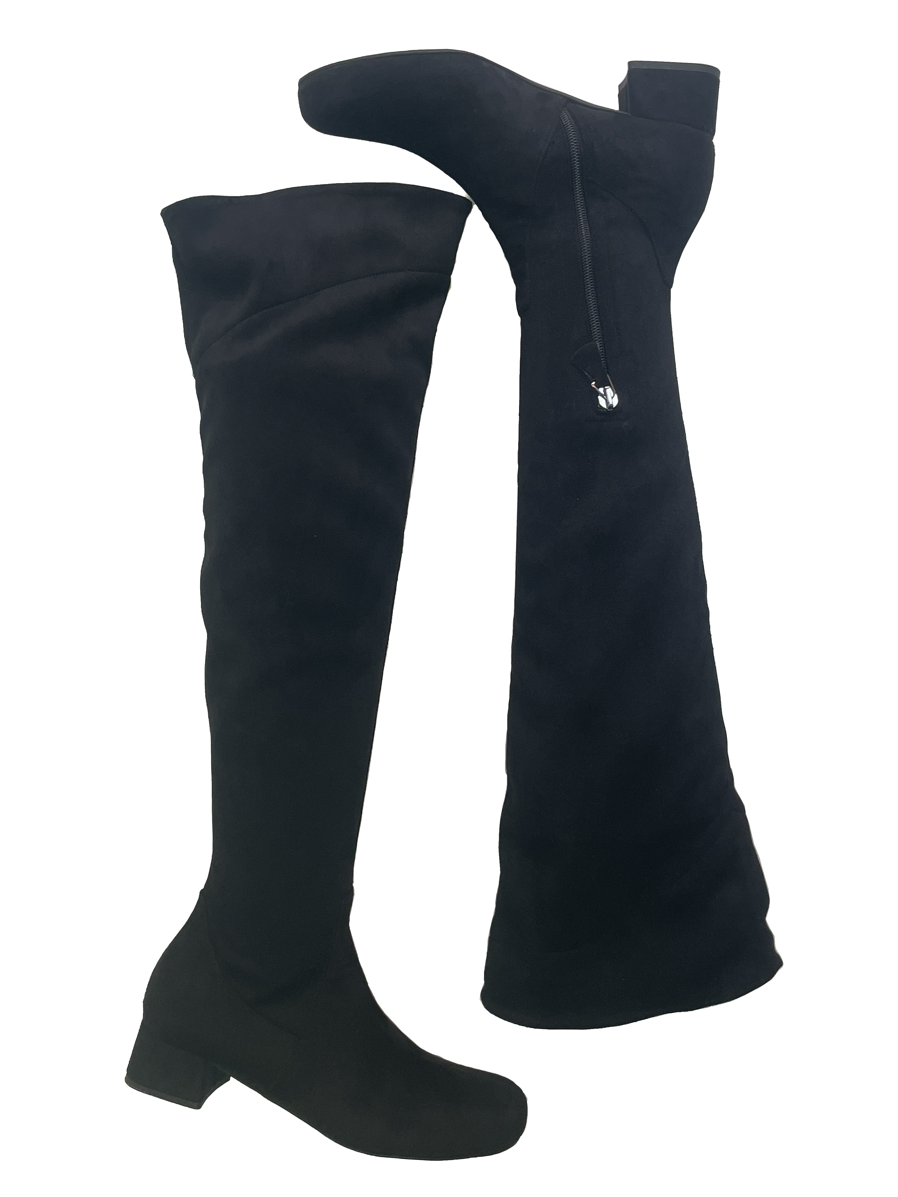 CORRIDONIA-stivale-alto-vista-laterale-esterna-e-interna-camoscio-stretch-nero