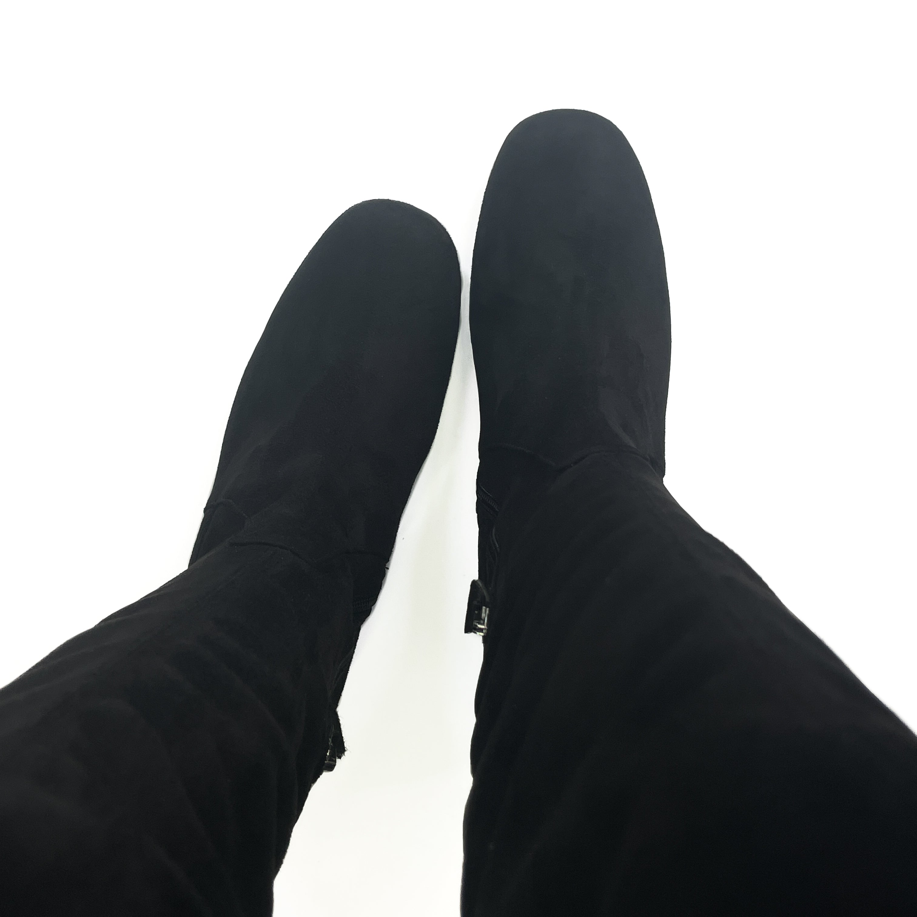 CORRIDONIA-stivale-alto-vista-punta-sopra-camoscio-stretch-nero