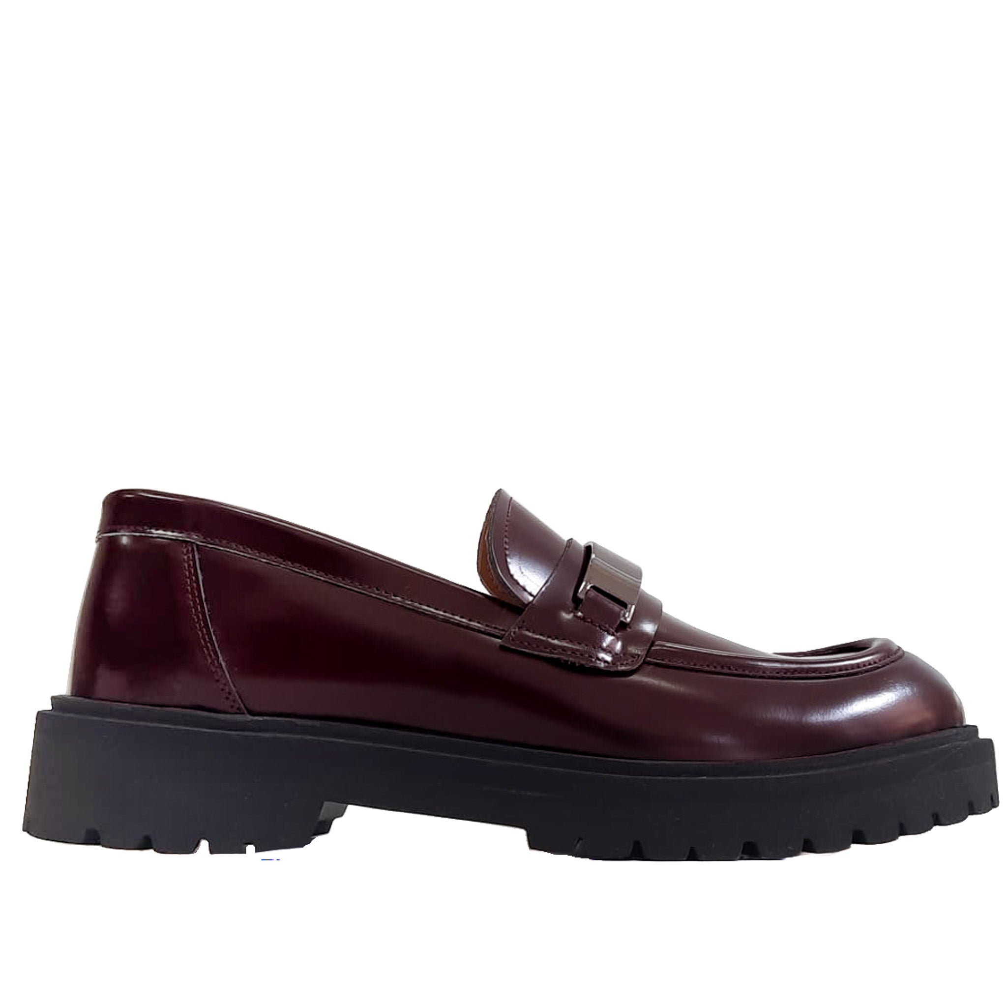 GROTTAMMARE-mocassino-vista-laterale-vitello-abrasivato-bordeaux