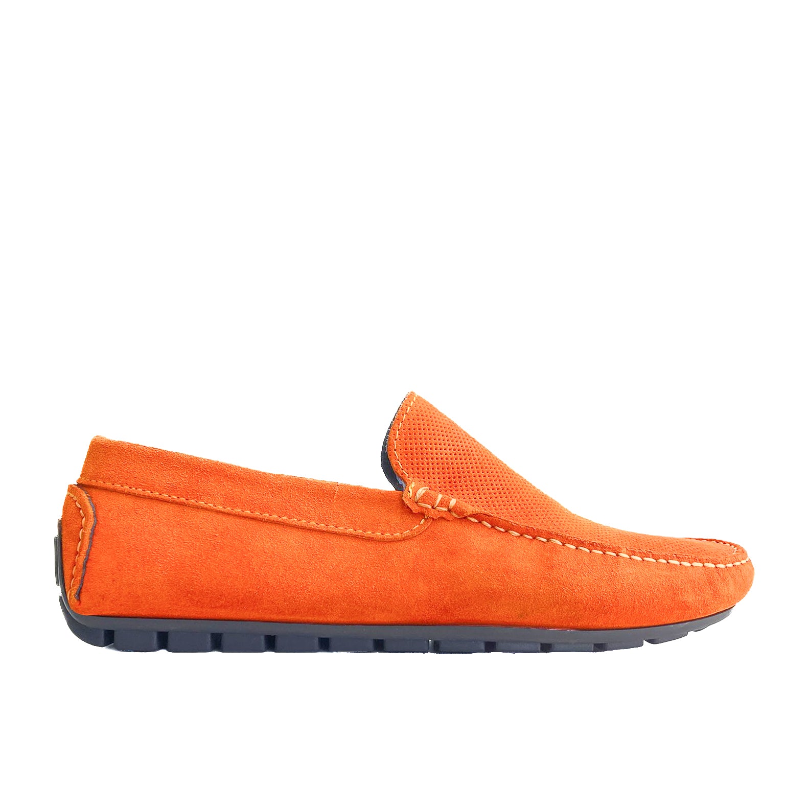 LEYLA-mocassini-vista-laterale-singola-camoscio-arancione