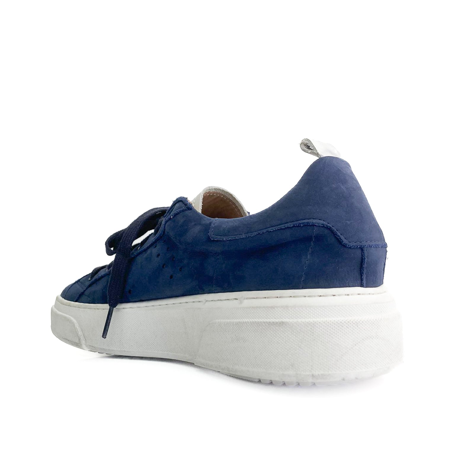 TIARA-sneakers-vista-tallone-singola-camoscio-blu-vitello-bianco