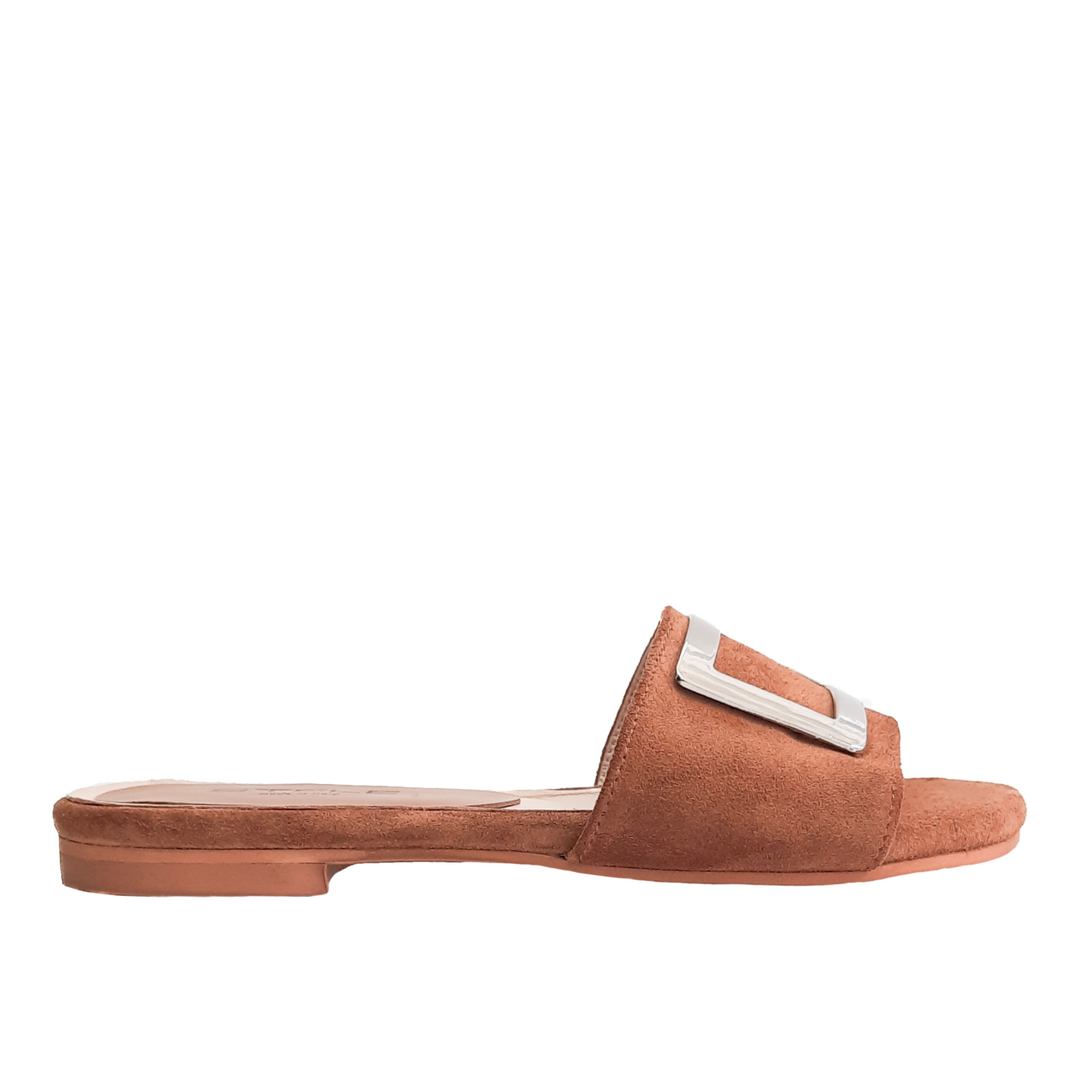 Ciabattina Guinda in camoscio cuoio vista laterale singola