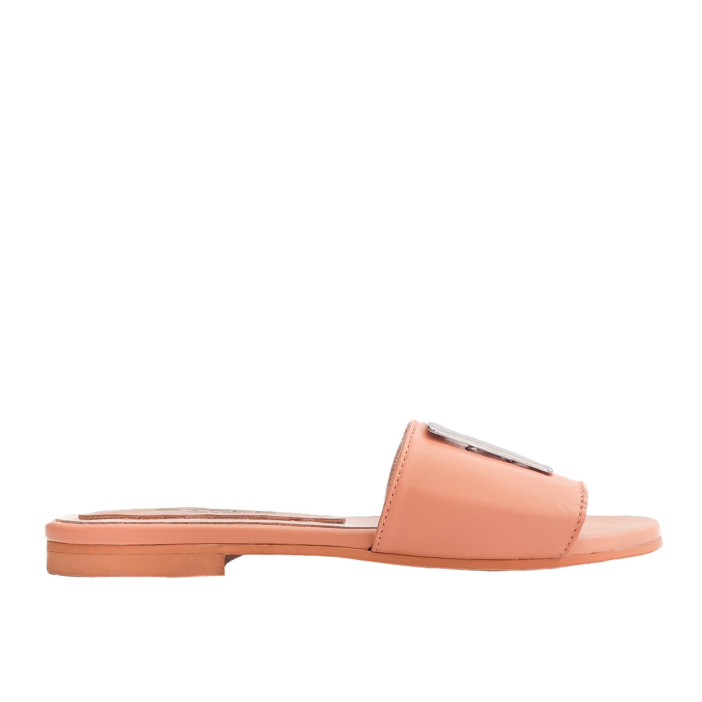 Ciabattina Guinda in pelle nappa caramello vista laterale singola