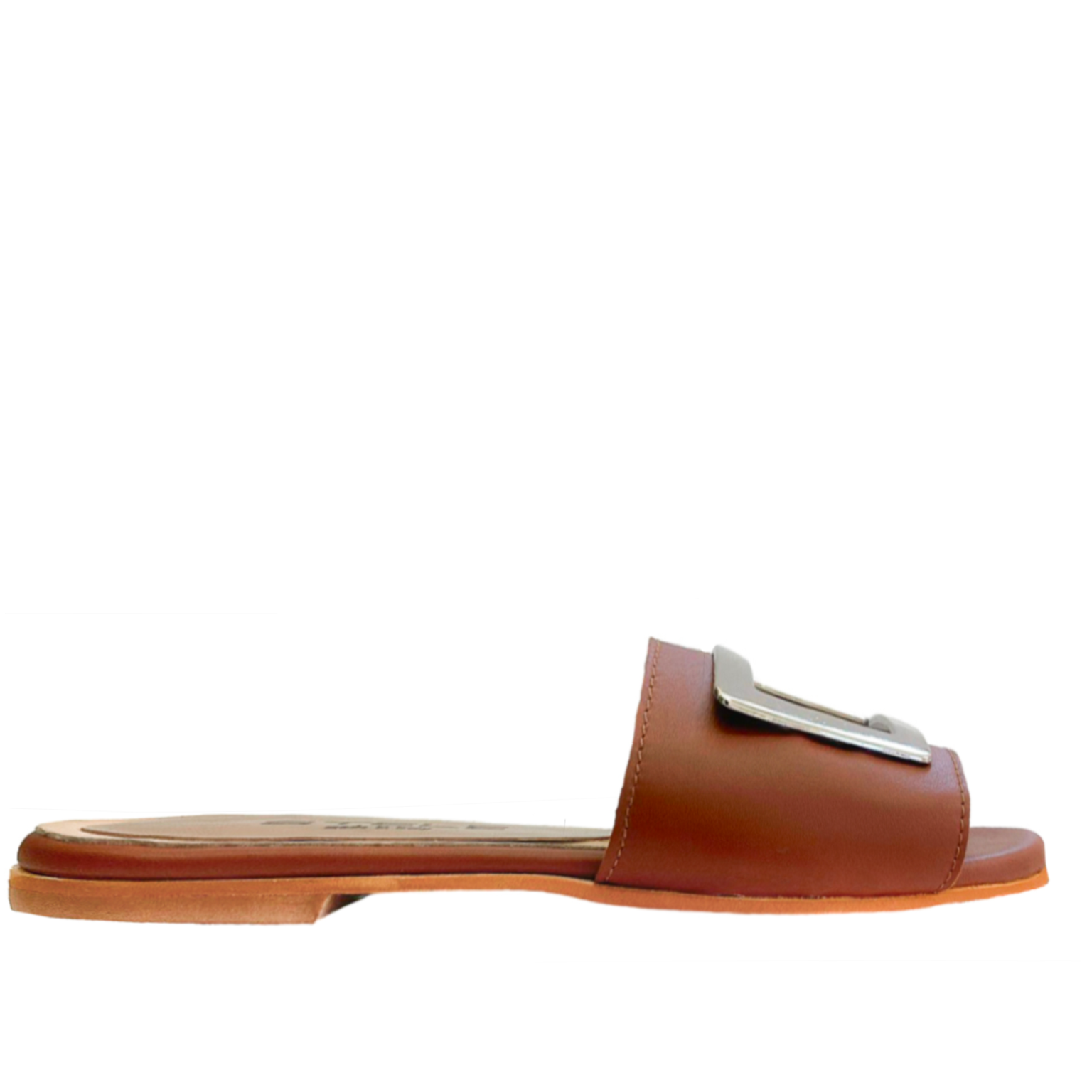 Ciabattina Guinda nappa marrone vista laterale profilo
