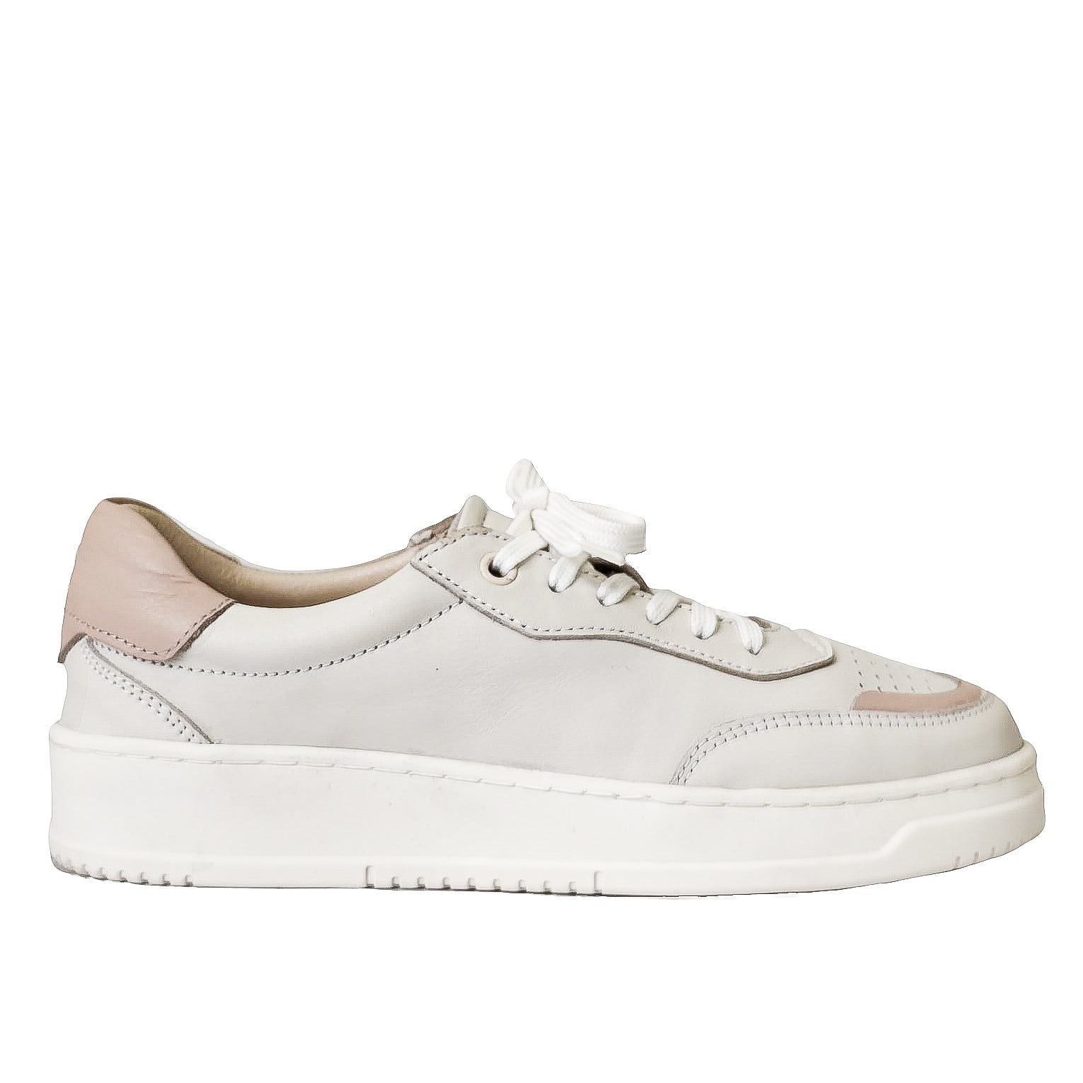 MARISOL-sneakers-vista-laterale-singola-nappa-latte-nappa-cipria