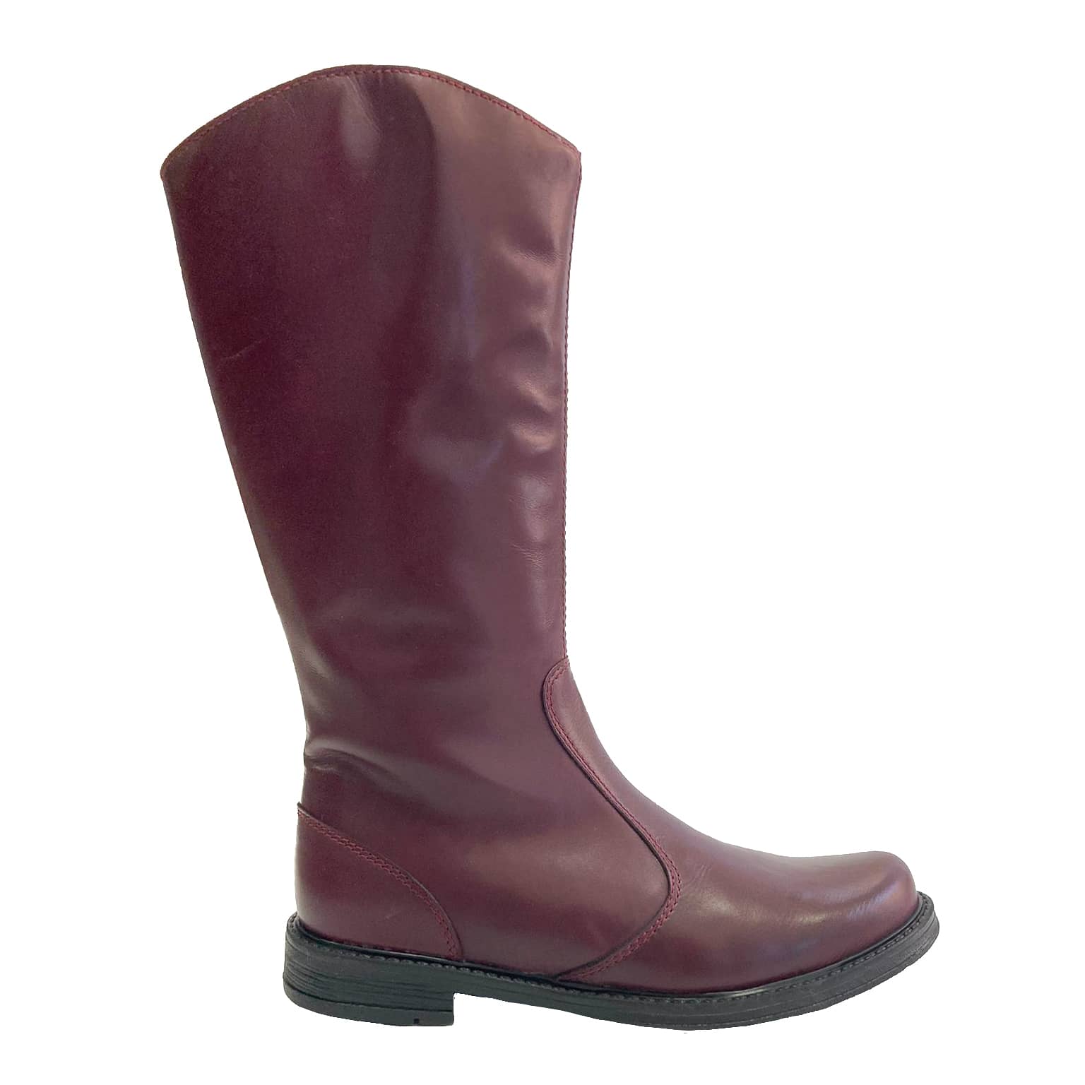 INOCENCIA-stivale-vista-laterale-singolo-vitello-bordeaux