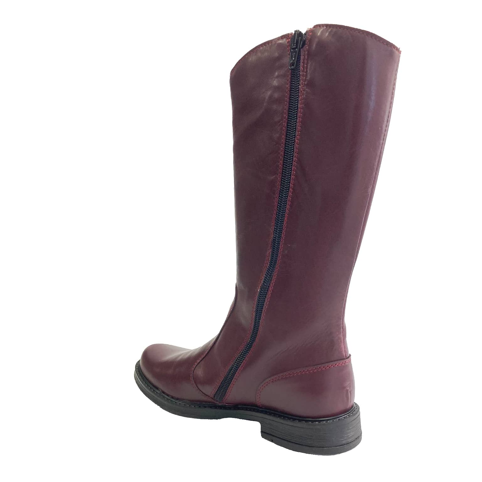 INOCENCIA-stivale-vista-tallone-singolo-vitello-bordeaux