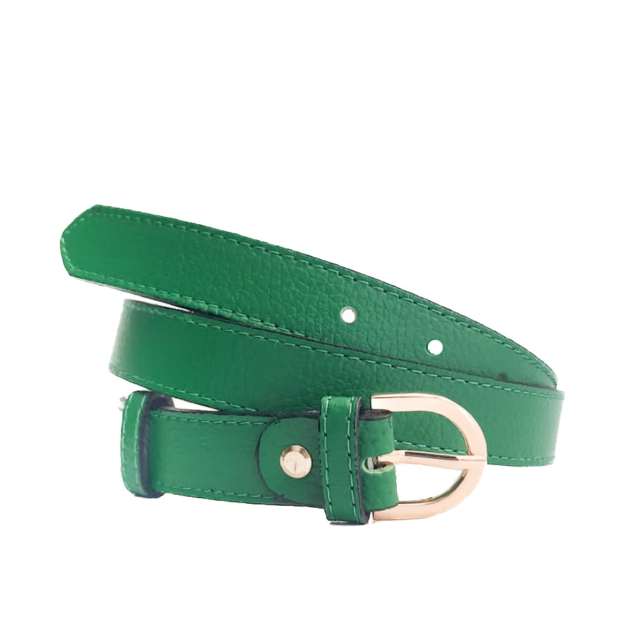 ALMA-BELT-accessori-cinta-vista-frontale-punta-in-su-vitello-verde
