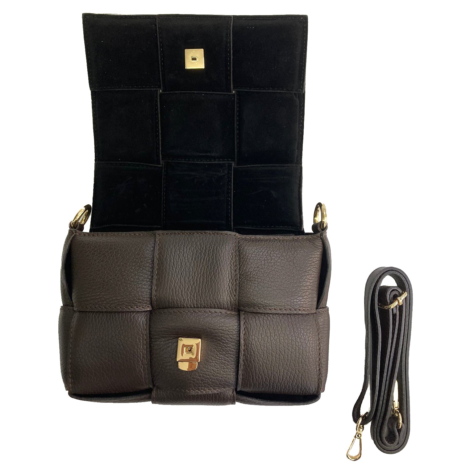 Astra-Bag-vitello-testa-di-moro-vista-aperto-elegante-pratica