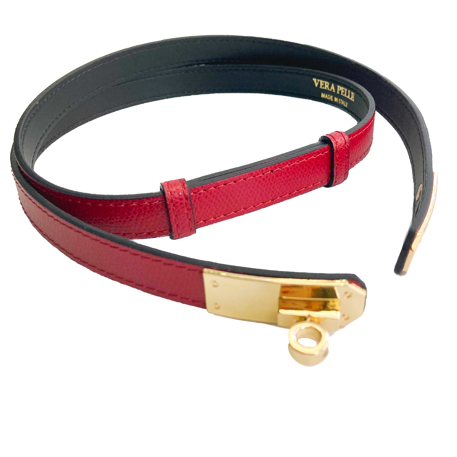 Cassandra-belt-vitello-rosso-scuro-regolabile-pelle-vista-laterale-aperta