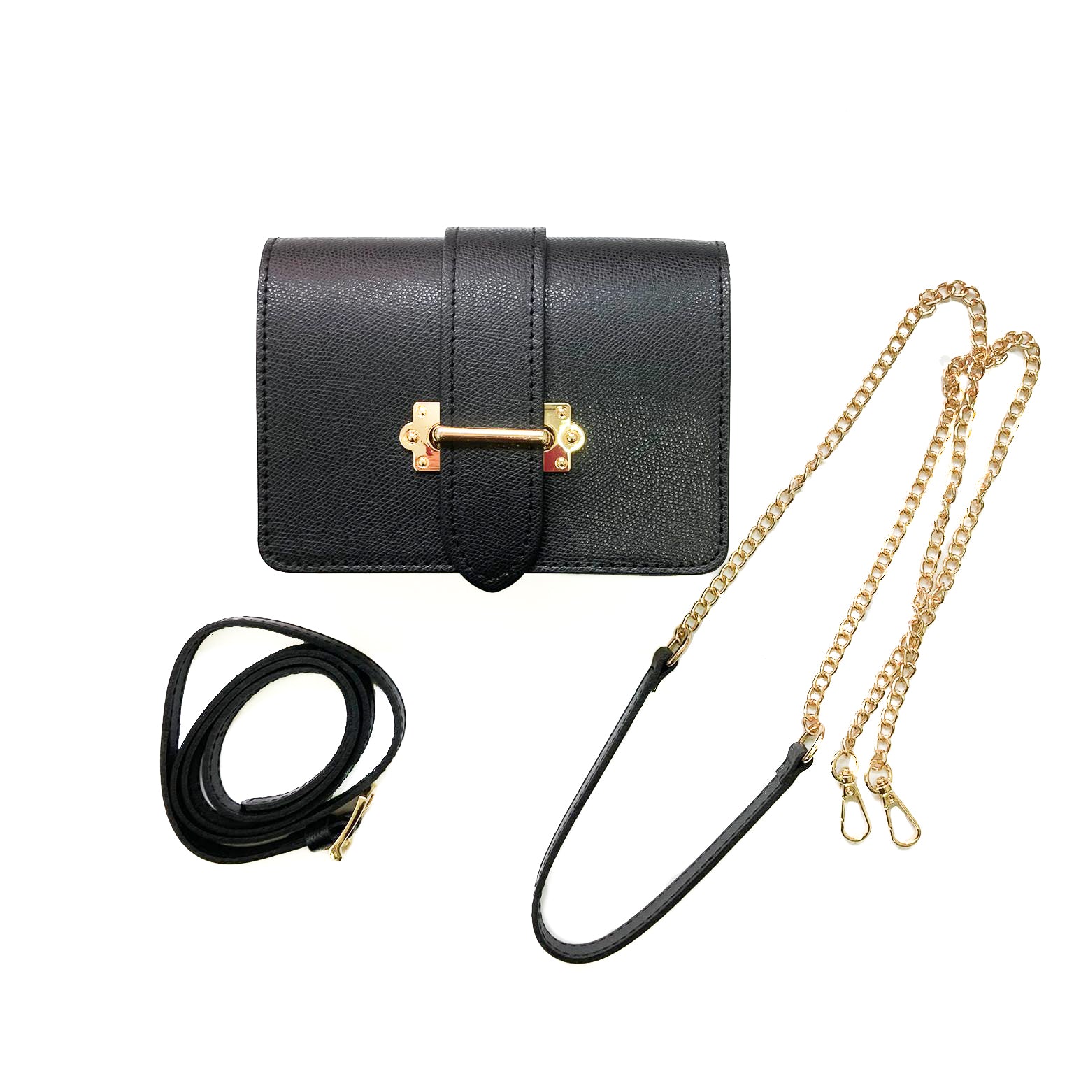 CREMONA-BAG-borsa-pochette-marsupio-vista-sopra-cinta-tracolla-vitello-nero