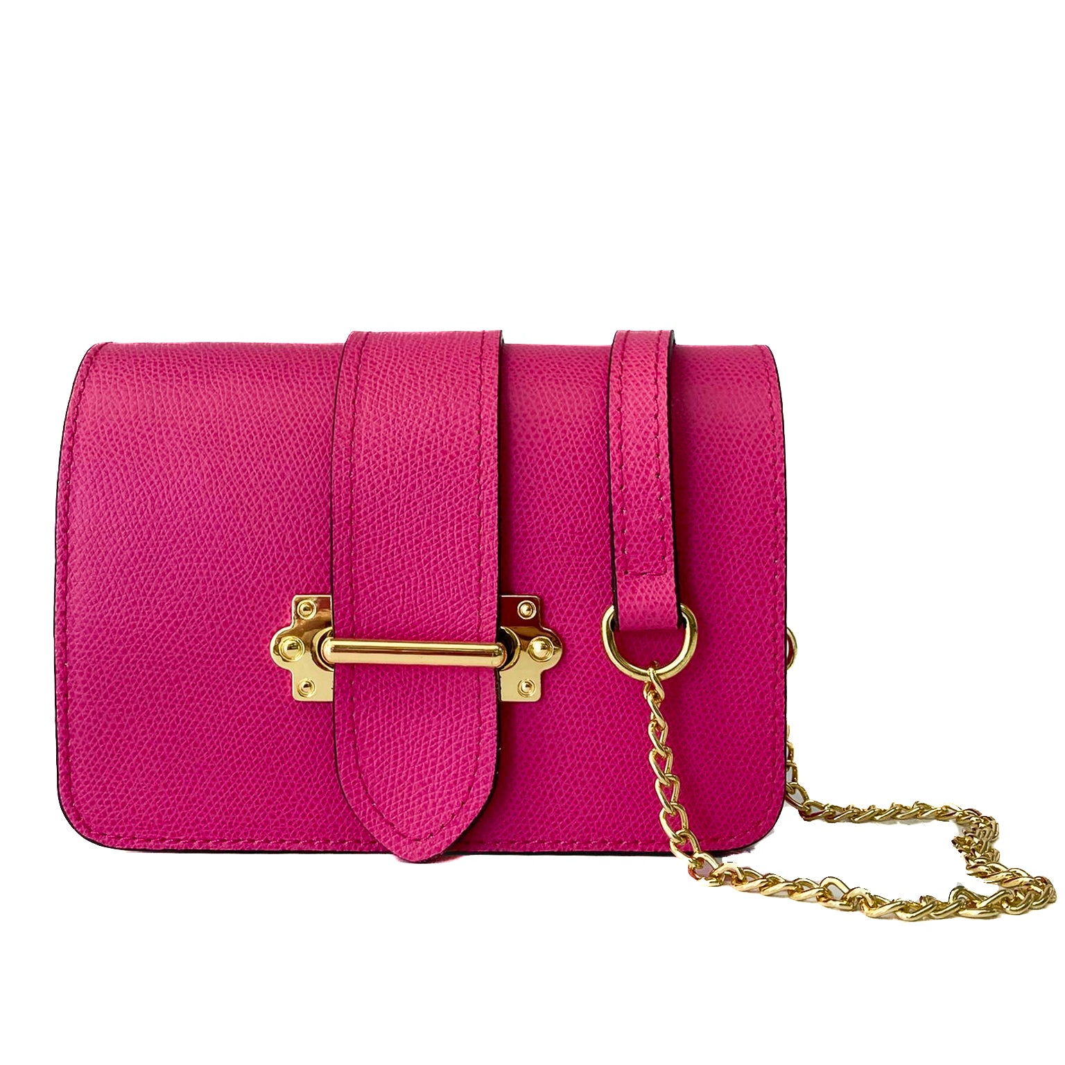 CREMONA-BAG-borsa-pochette-marsupio-vista-frontale-tracolla-lontana-vitello-fucsia