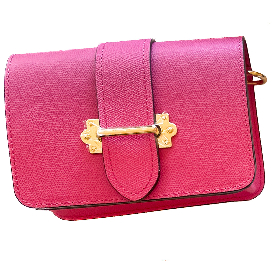 CREMONA-BAG-borsa-pochette-marsupio-vista-frontale-sopra-vitello-fucsia
