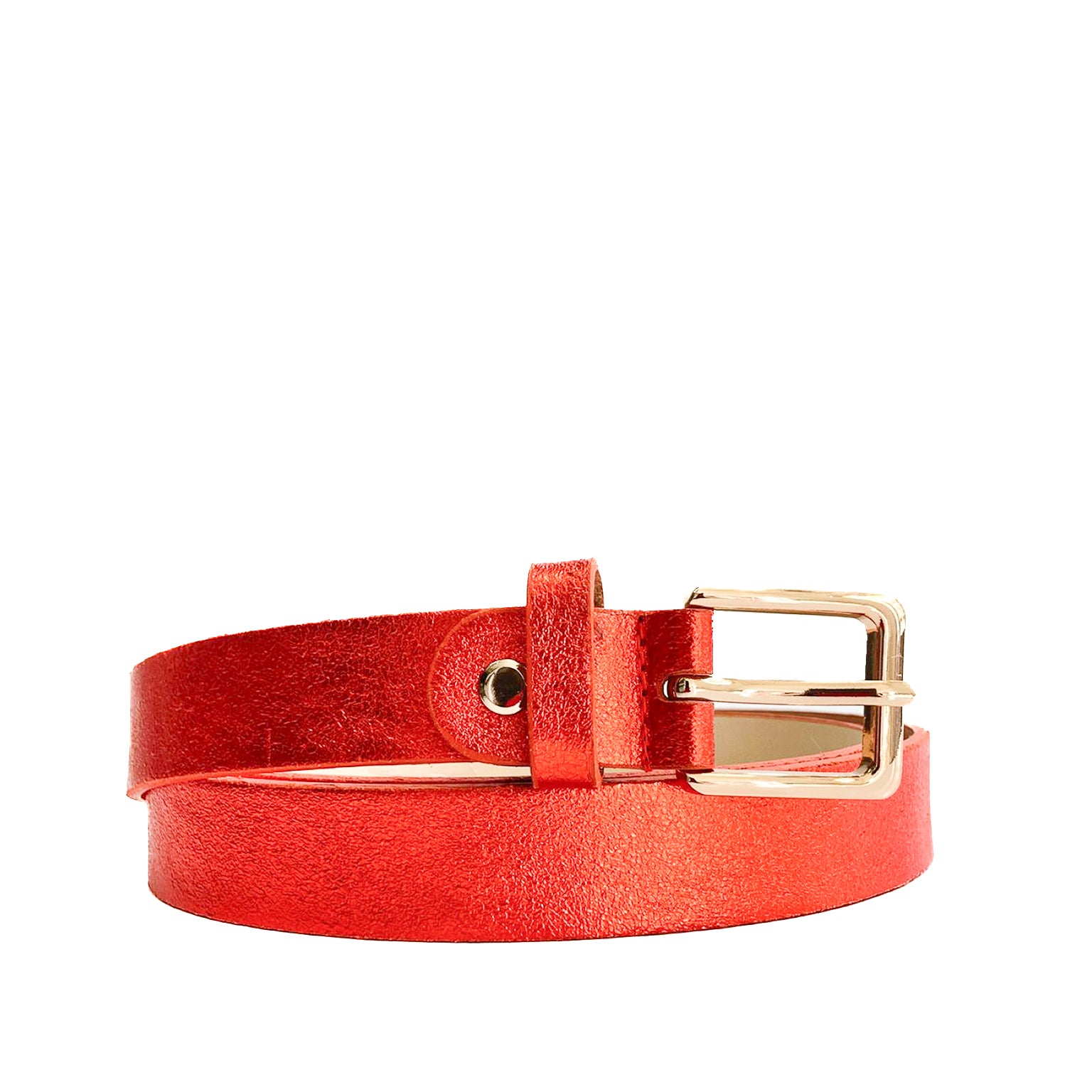 EMILIE-BELT-accessori-vista-frontale-rotonda-vitello-laminato-arancione
