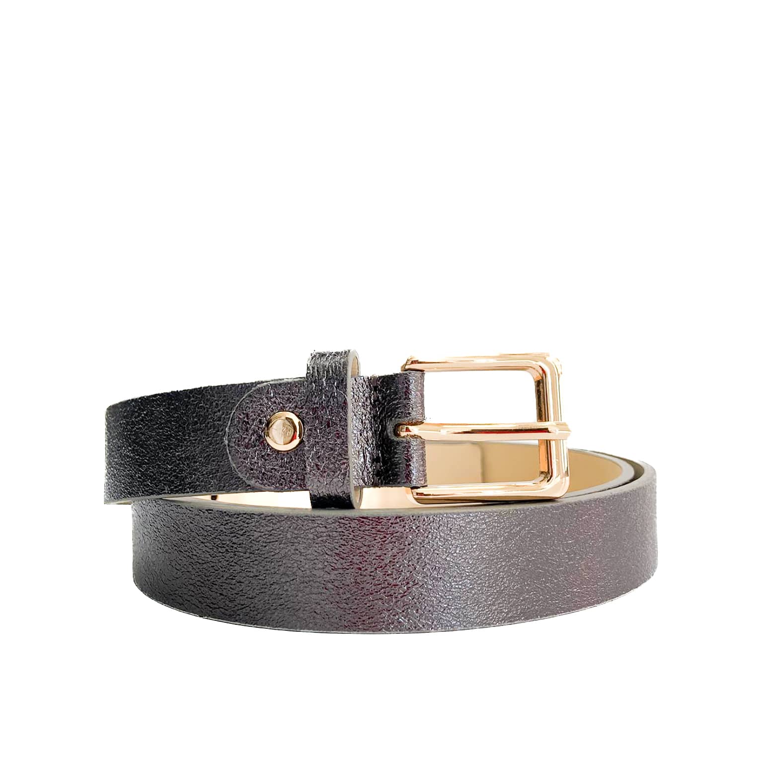 EMILIE-BELT-accessori-cinta-vista-frontale-fibbia-vitello-laminato-canna-di-fucile