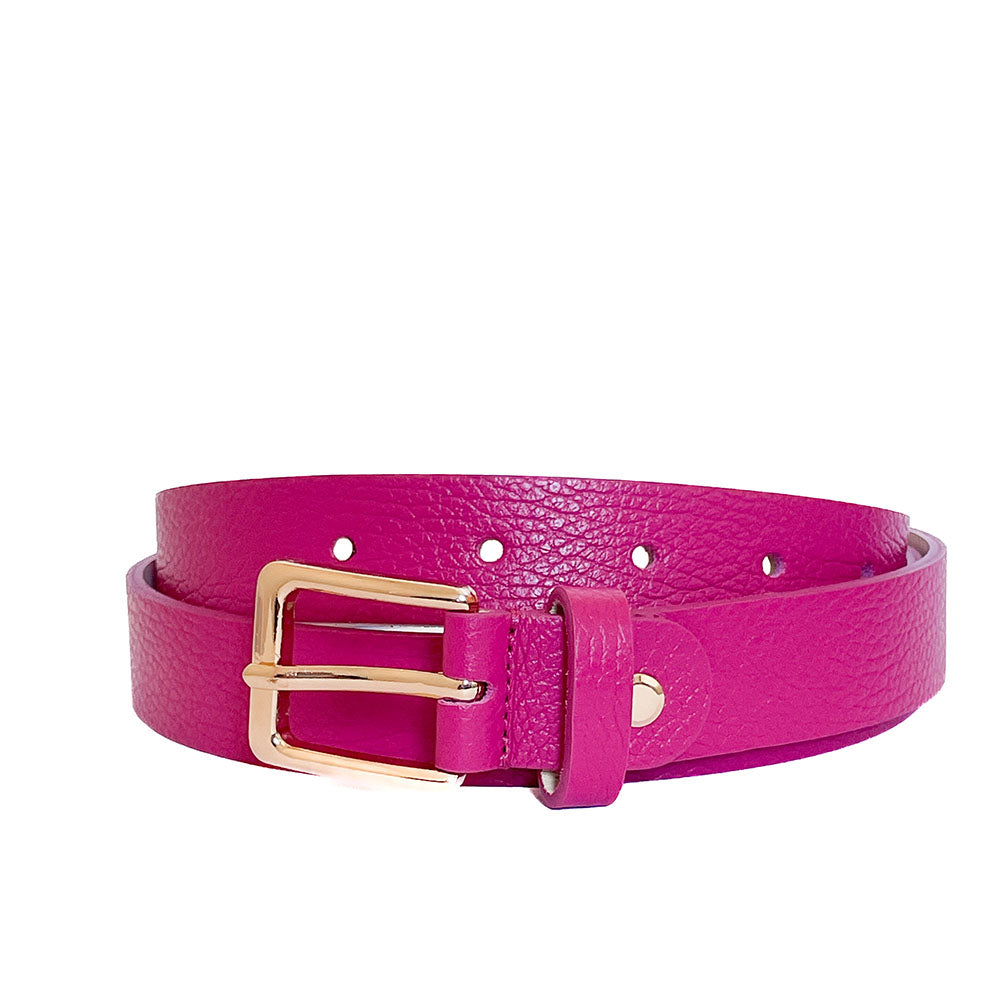 EMILIE-BELT-accessori-cinta-vista-frontale-vitello-fucsia