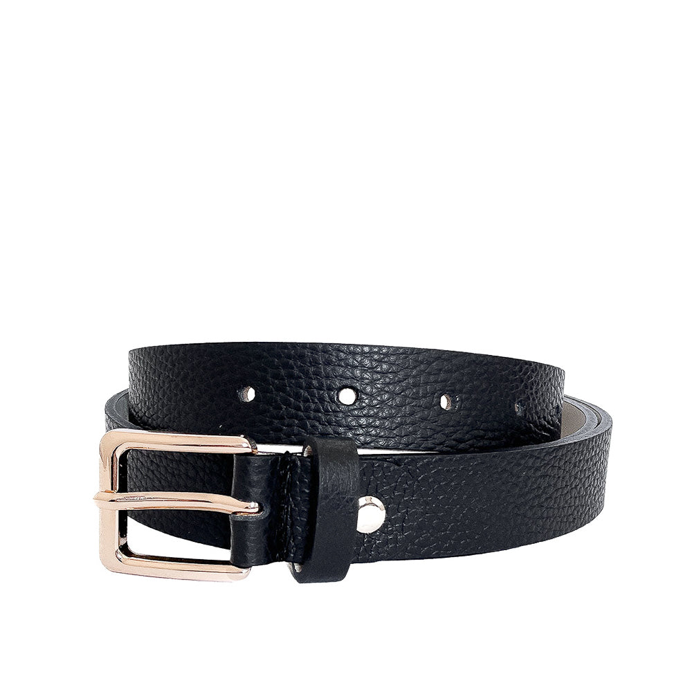 EMILIE-BELT-accessori-cinta-vista-frontale-arrotolata-vitello-nero