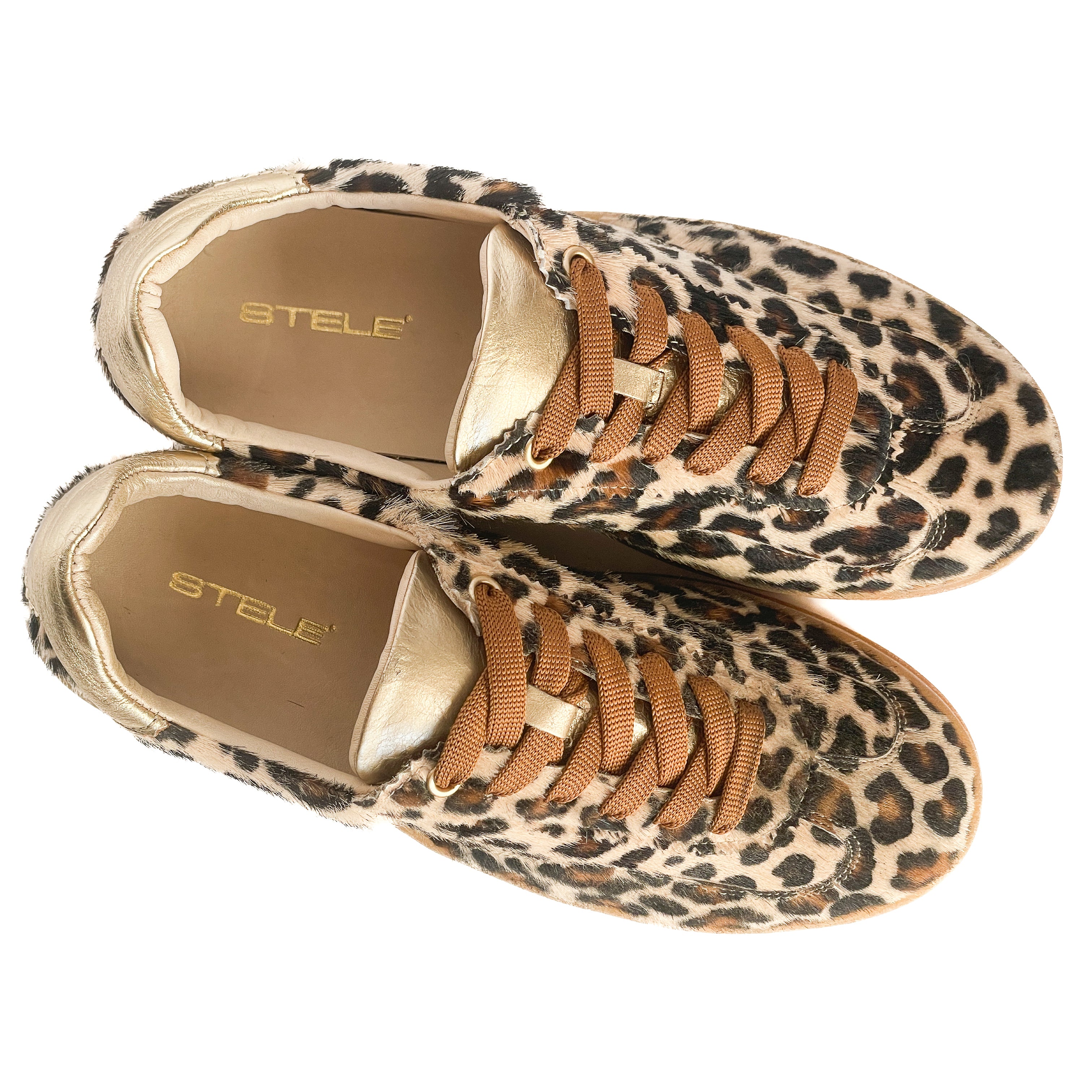 ESSEN-sneakers-vista-sopra-paio-diritte-cavallino-maculato-laminato-platino