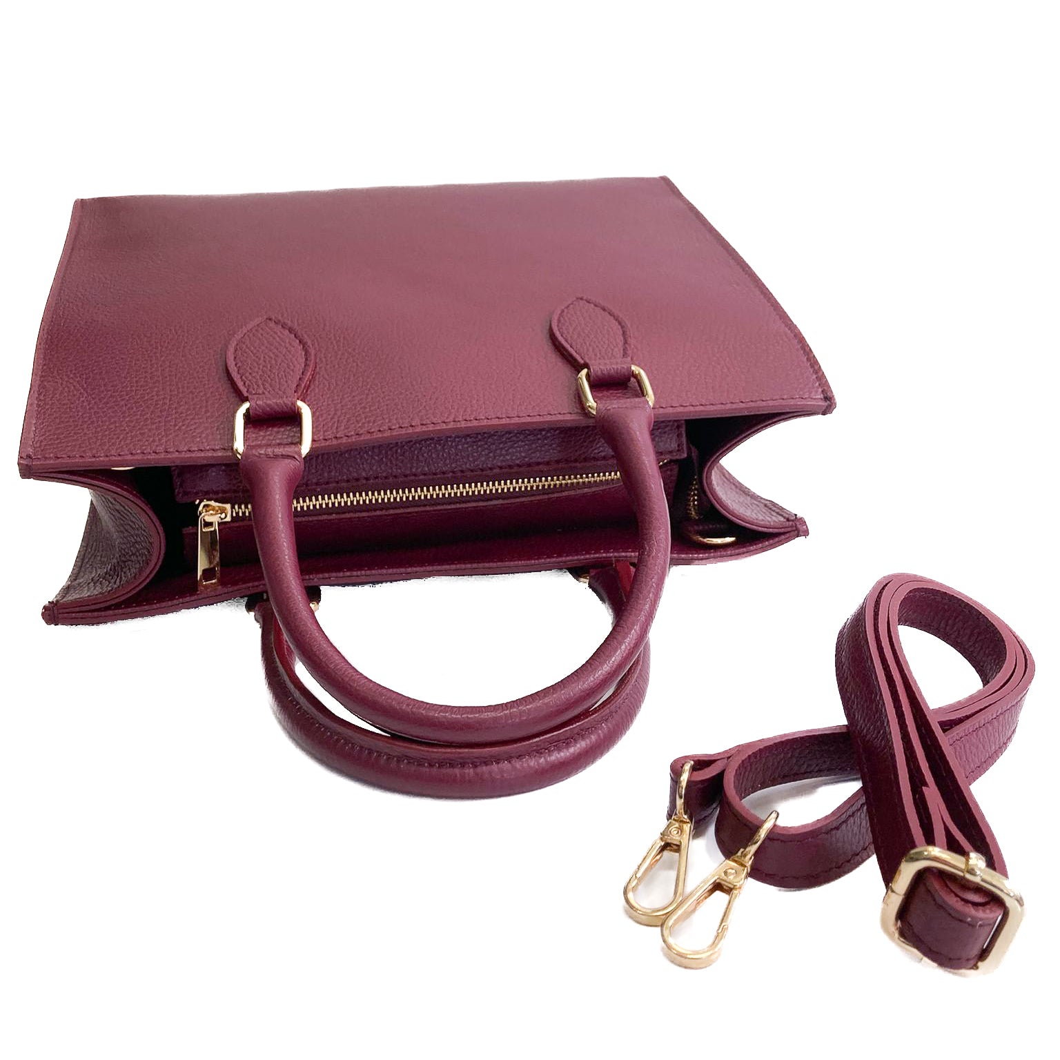 FRANCOFORTE-BAG-borse-vista-lunga-tracolla-fuori-vitello-bordeaux