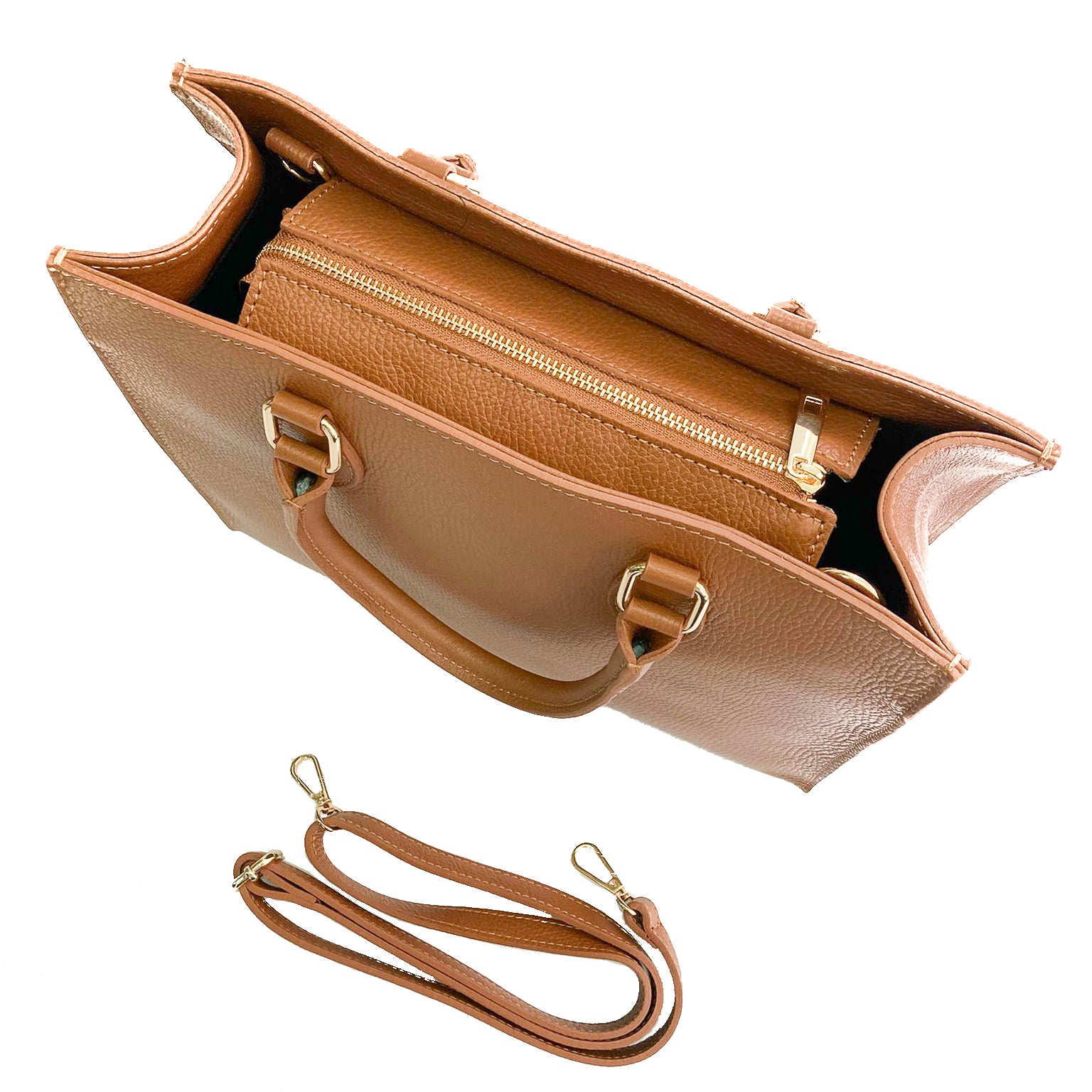 FRANCOFORTE-BAG-borse-vista-sopra-chiusa-tracolla-vitello-cuoio