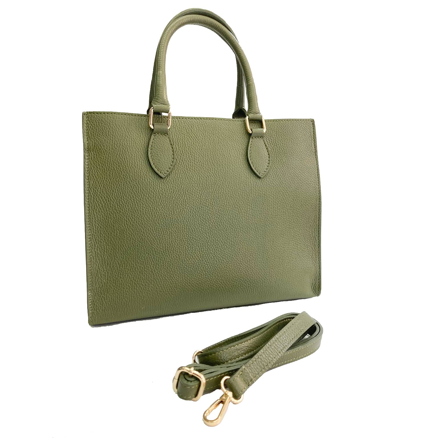 FRANCOFORTE-BAG-borse-vista-laterale-tracolla-fuori-vitello-verde-militare