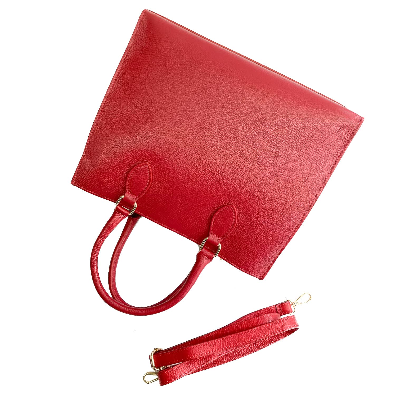 FRANCOFORTE-BAG-borse-vista-sopra-lunga-vitello-rosso-scuro