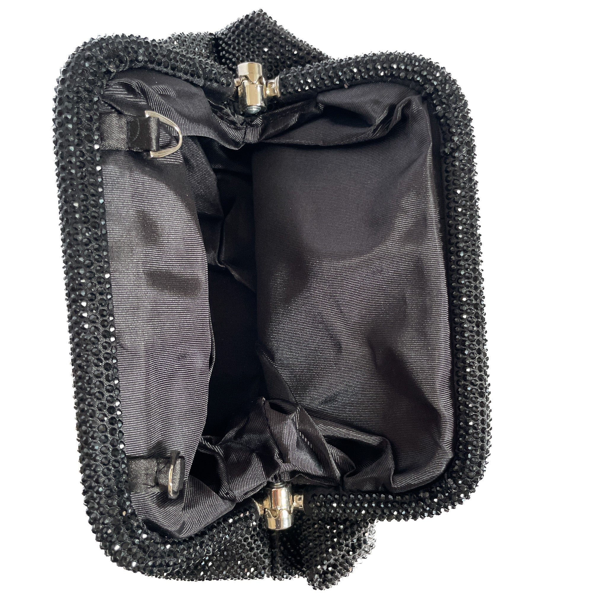 GAVI-BAG-borse-pochette-vista-sopra-aperta-tessuto-strassato-nero