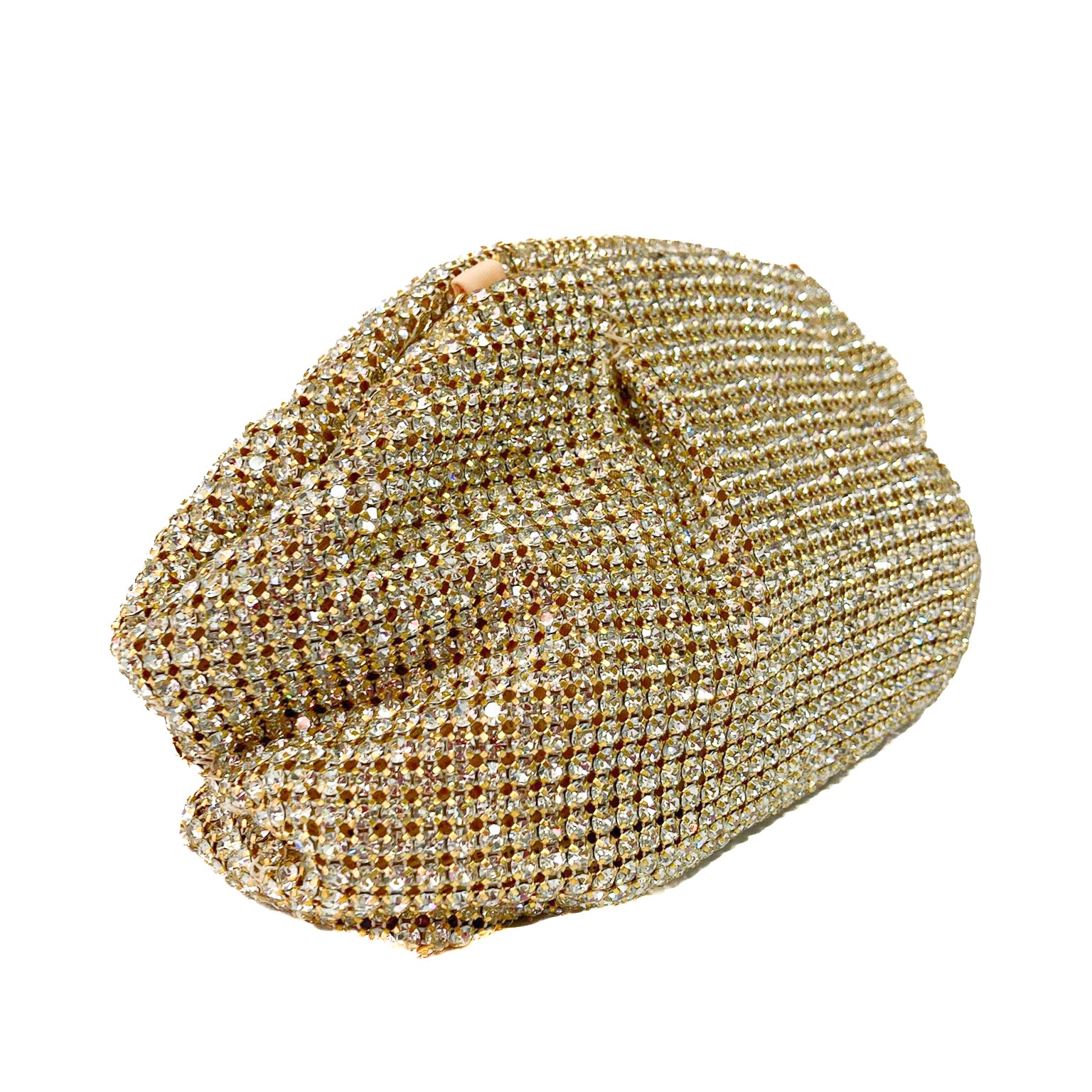GORIZIA-BAG-borse-pochette-vista-laterale-tessuto-oro-strass-grandi-cristallo