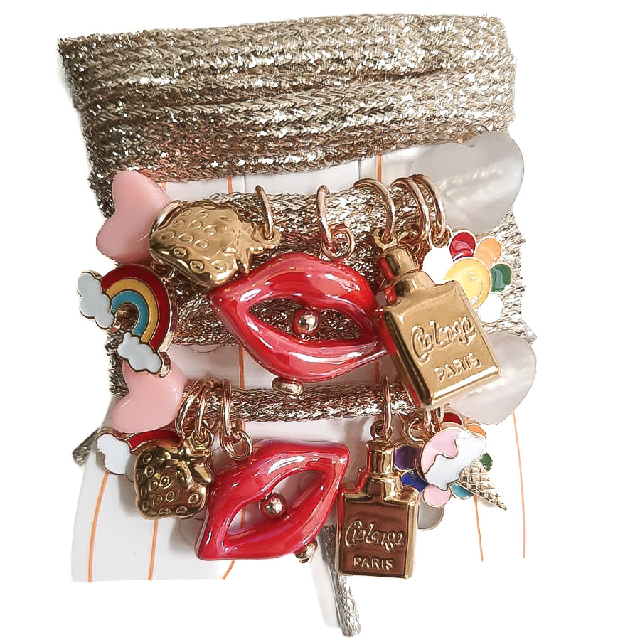 LACCI-CHARMS-accessori-vista-frontale-cotone-laminato-oro-charms