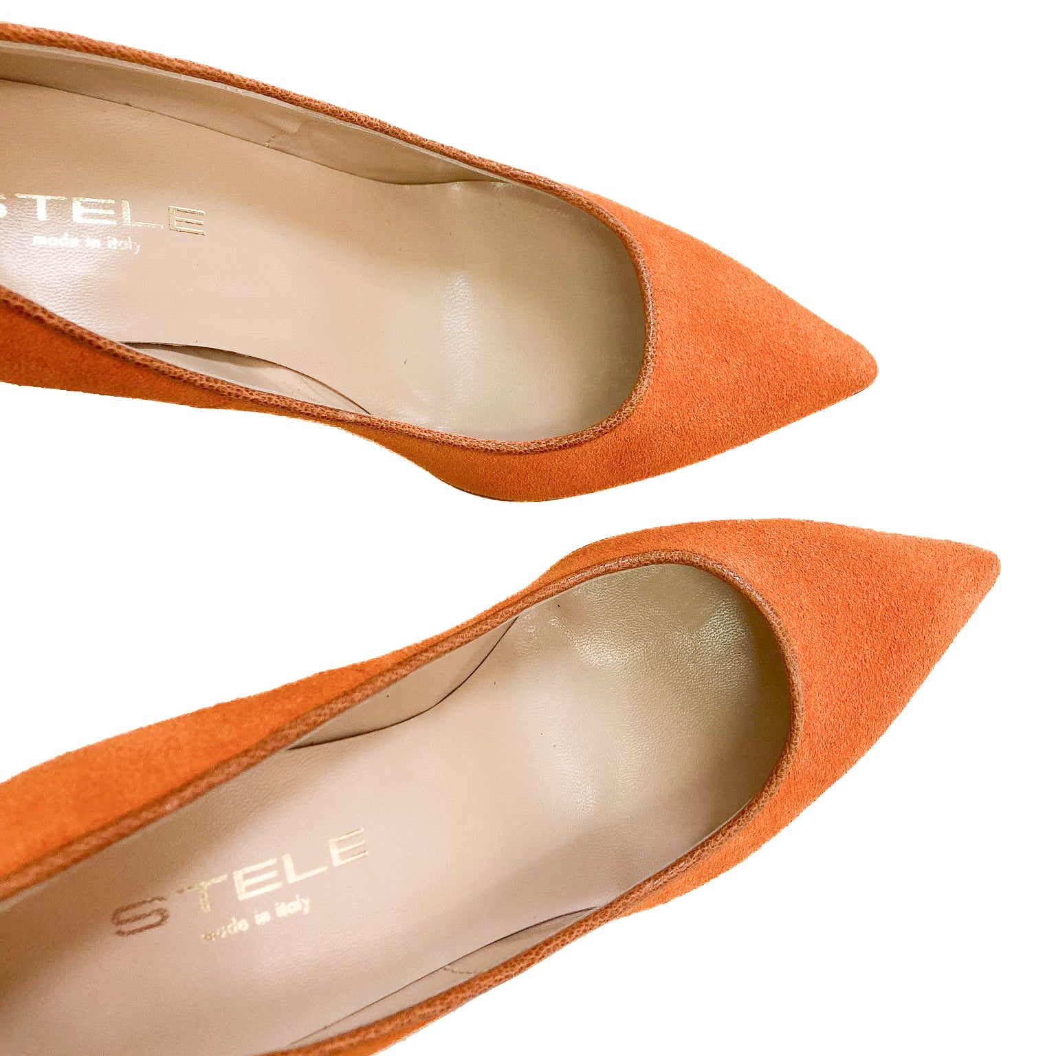 LETY-decollete-vista-punta-sopra-camoscio-arancione-bordino