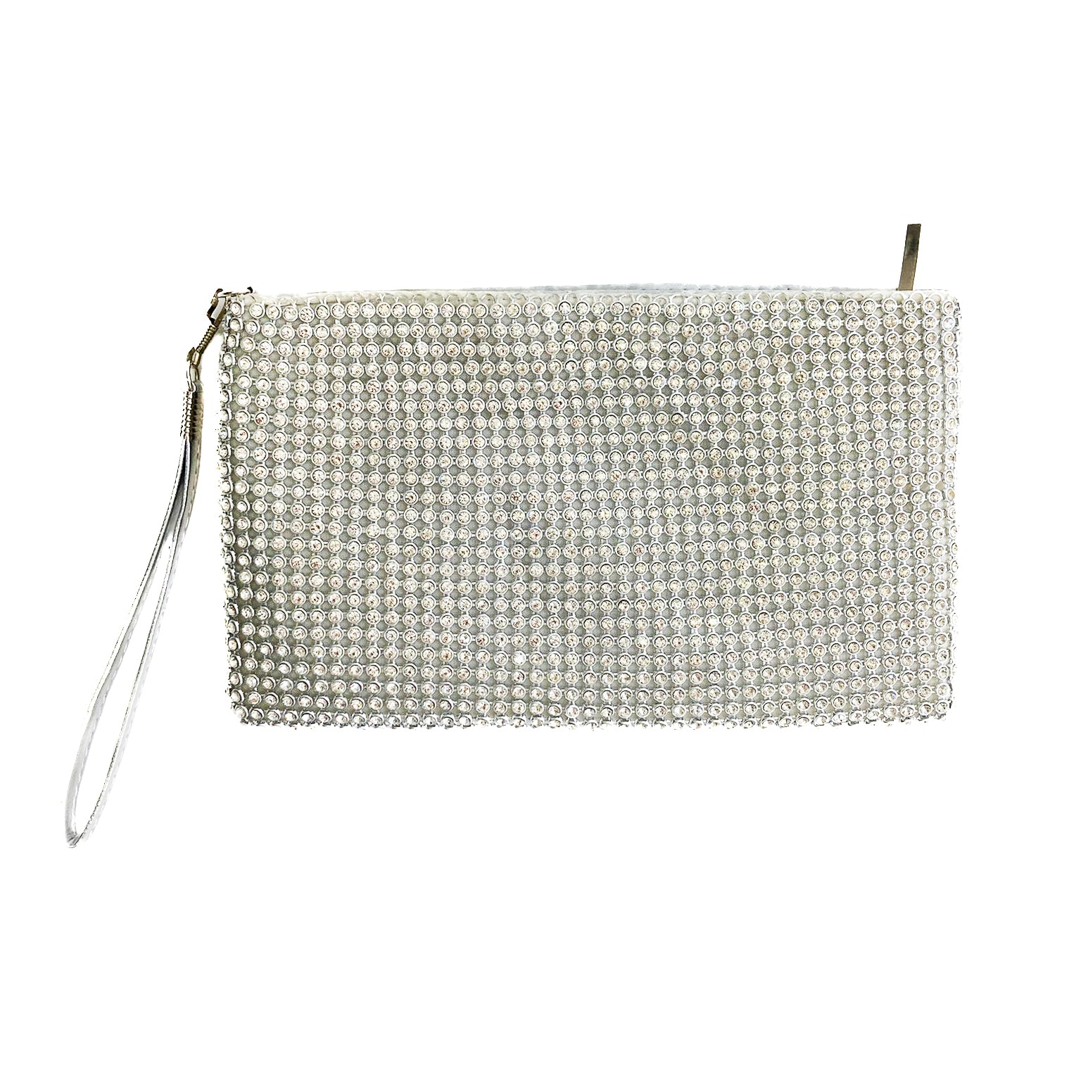 LINDA-BAG-pochette-vista-frontale-manichetto-tessuto-strass-argento
