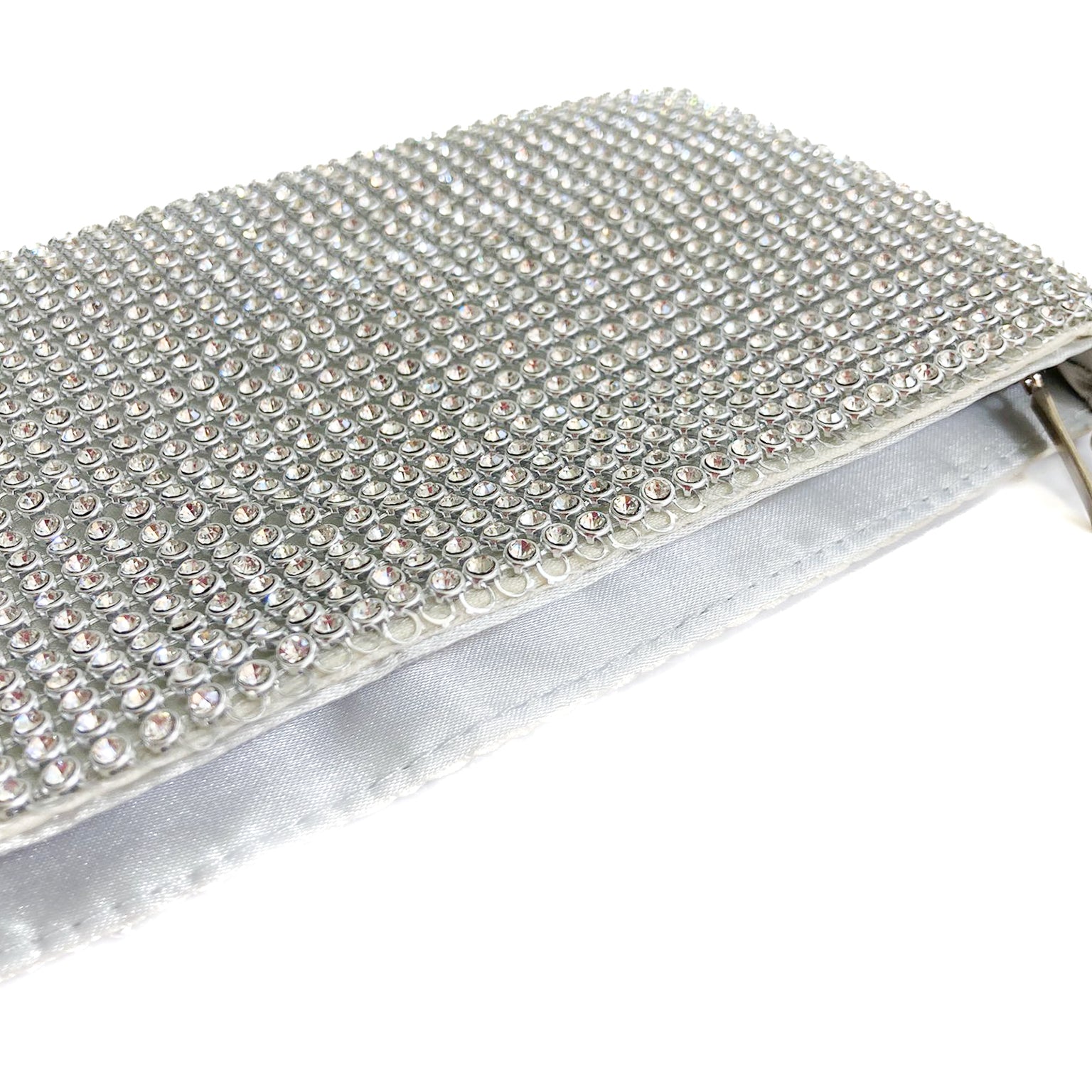 LINDA-BAG-pochette-vista-aperta-sdraiata-tessuto-strass-argento